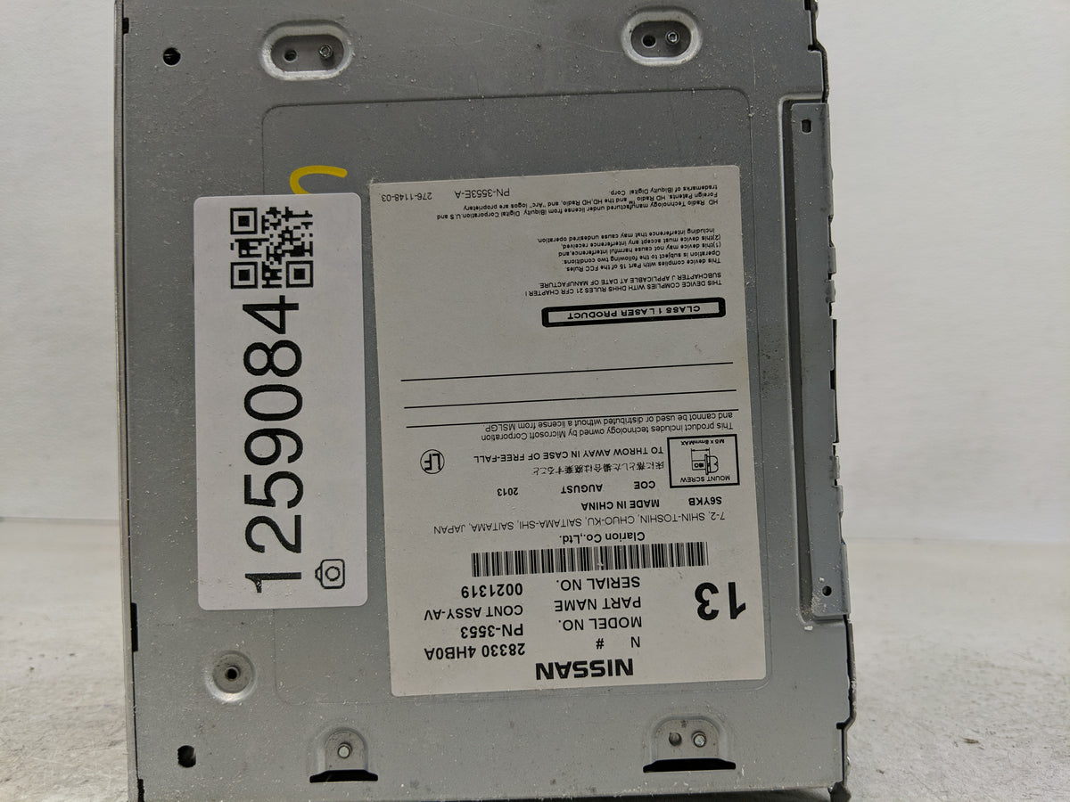 2014 Infiniti Q50 Radio AM FM Cd Player Receiver Replacement Fits OEM Used Auto Parts - Oemusedautoparts1.com