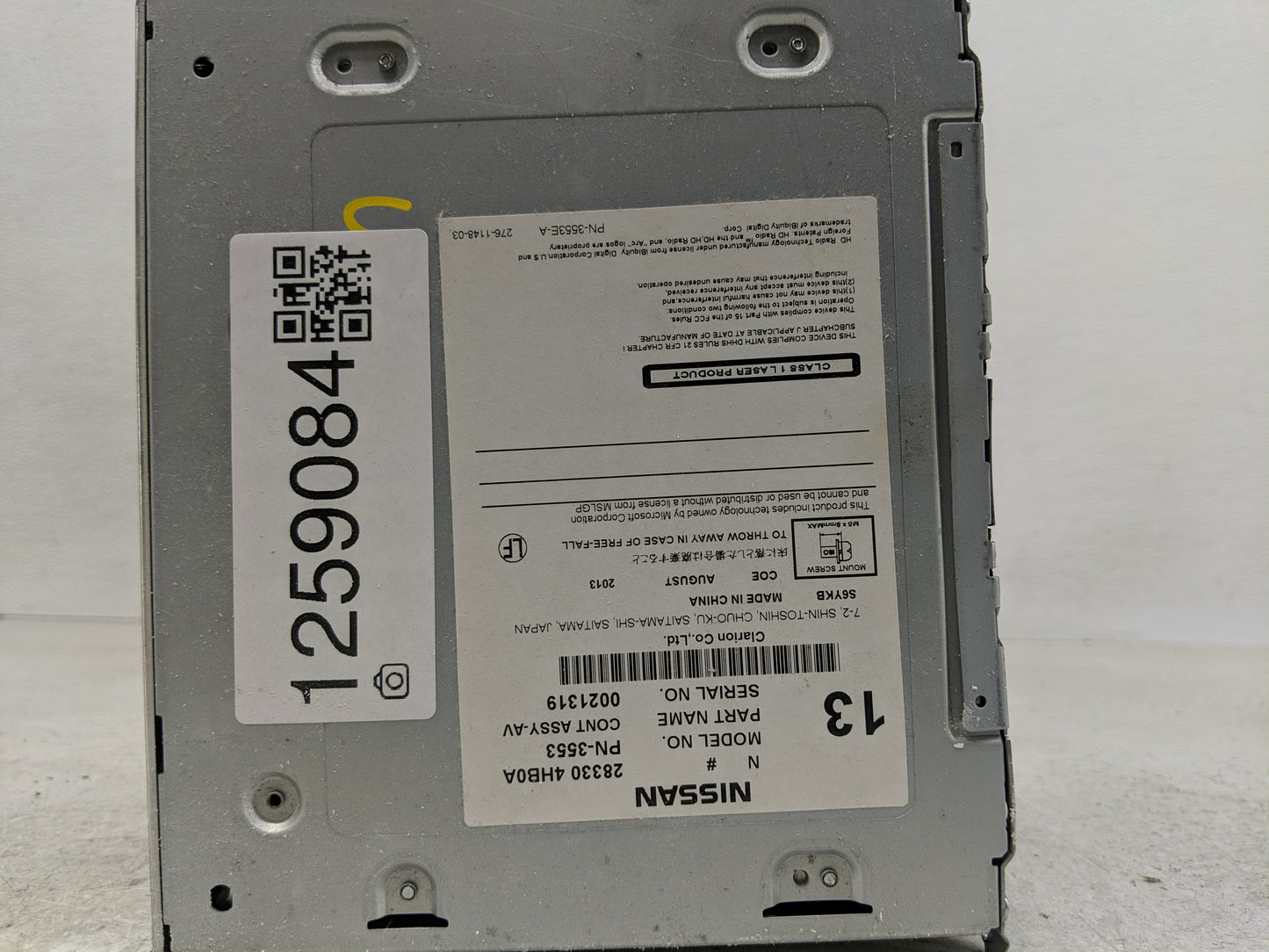 2014 Infiniti Q50 Radio AM FM Cd Player Receiver Replacement Fits OEM Used Auto Parts - Oemusedautoparts1.com