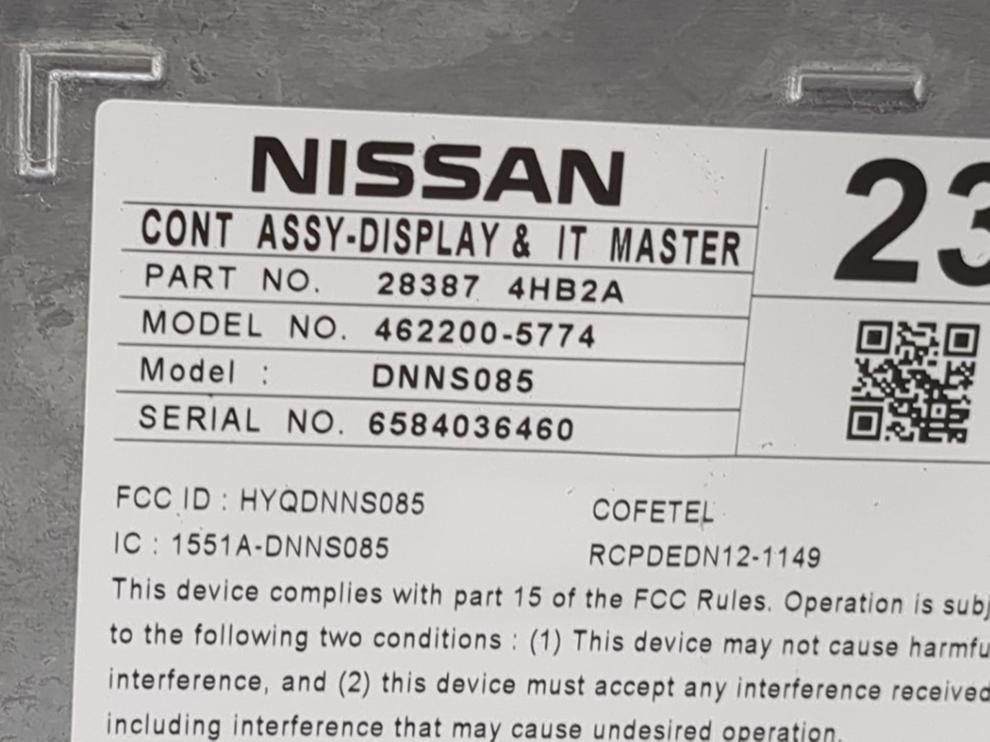 2014-2014 Infiniti Q50 Information Display Screen 1469459 - Oemusedautoparts1.com