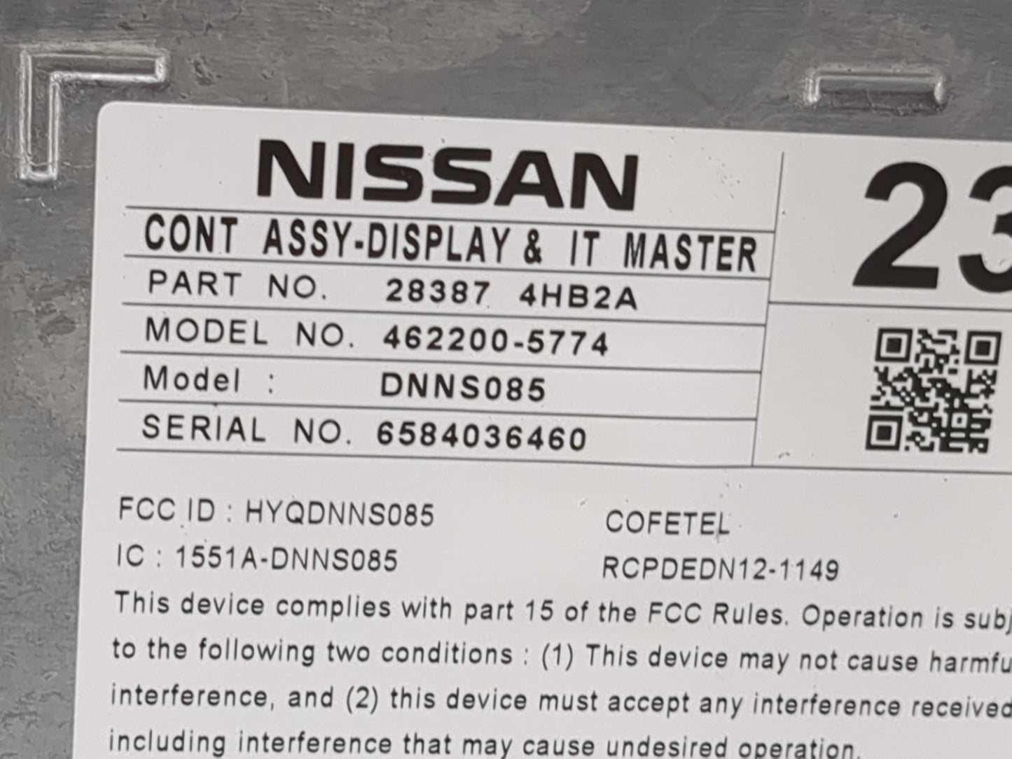 2014-2014 Infiniti Q50 Information Display Screen 1469459 - Oemusedautoparts1.com