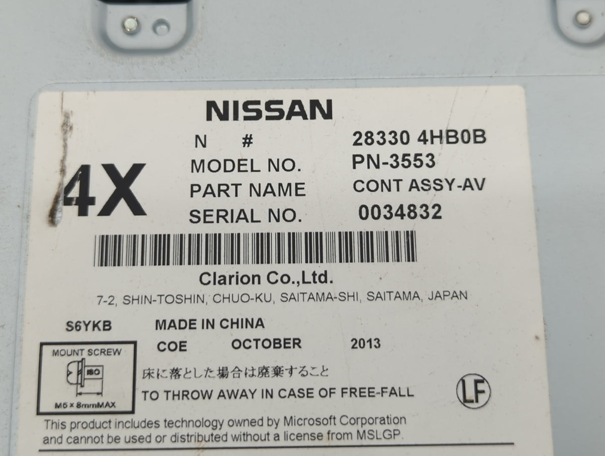 2014-2018 Infiniti Q50 Radio AM FM Cd Player Receiver Replacement P/N:28330 4HB0B Fits 2014 2015 2016 2017 2018 OEM Used Aut
