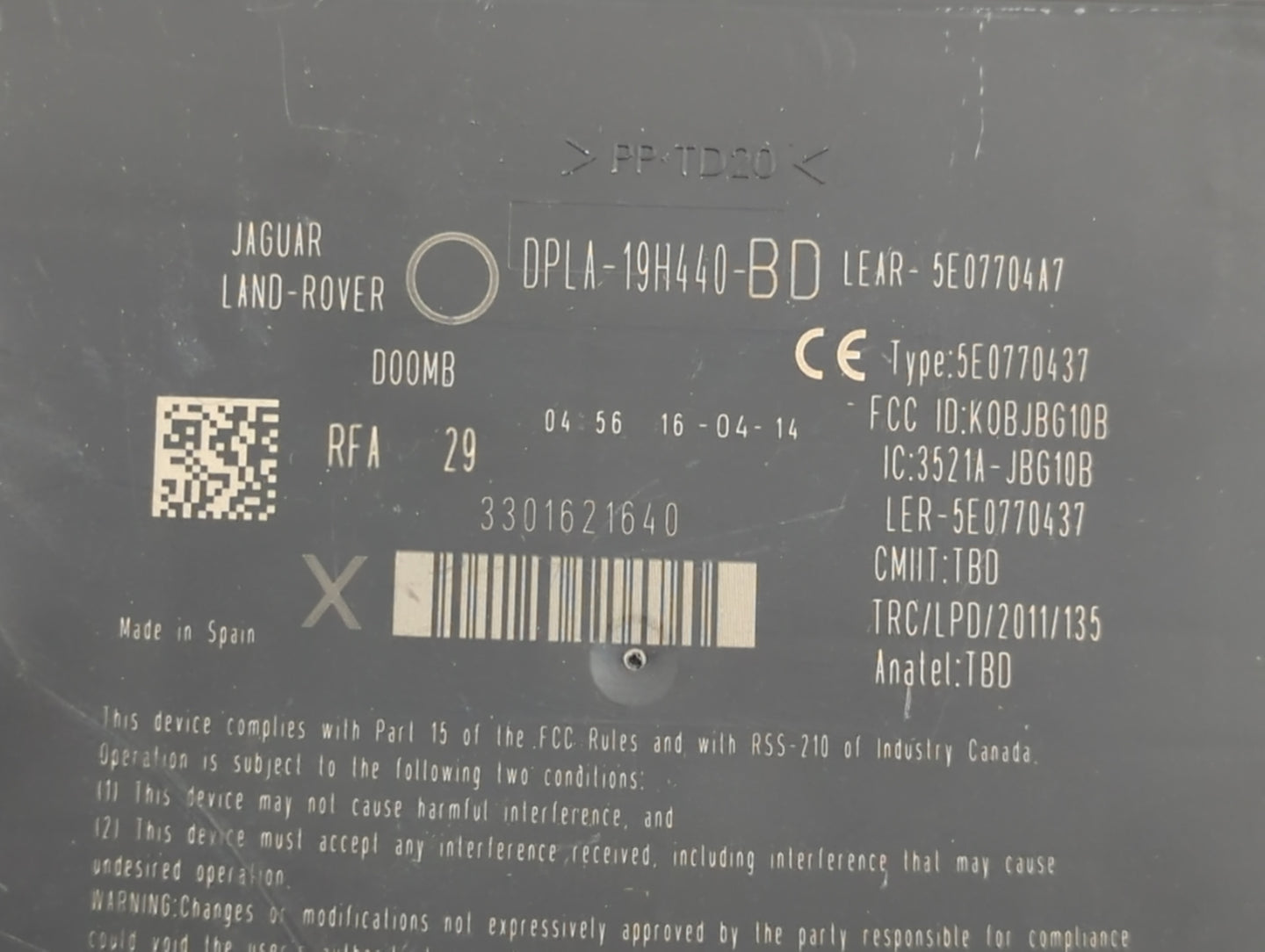 2010-2019 Jaguar Xj Body Control Module Bcm Inner Cabin Fuse Box - Oemusedautoparts1.com