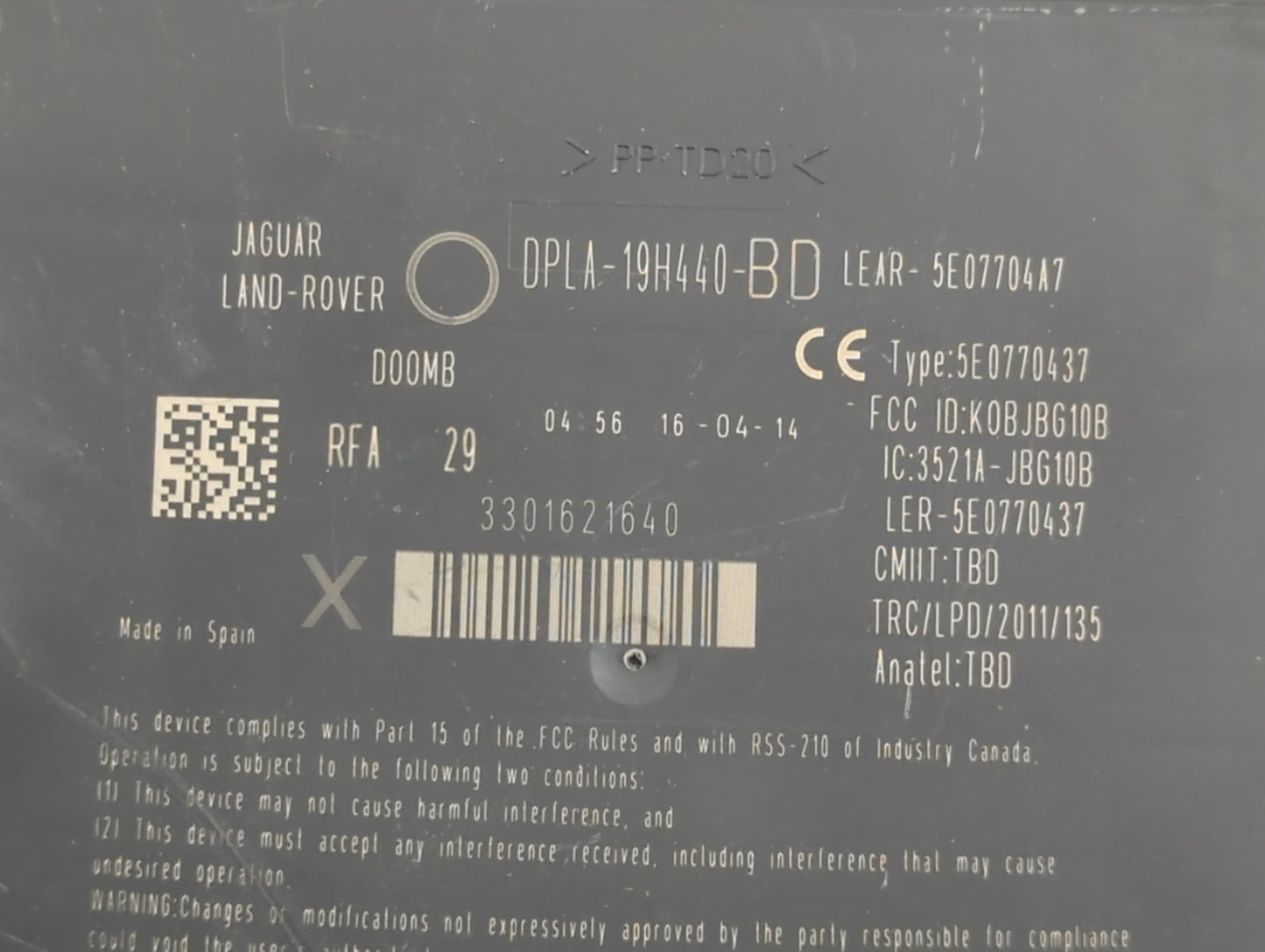 2010-2019 Jaguar Xj Body Control Module Bcm Inner Cabin Fuse Box - Oemusedautoparts1.com