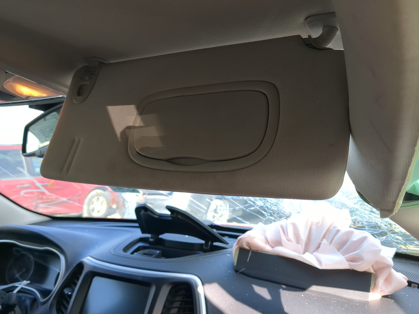 2014-2018 Jeep Cherokee Sun Visor Shade Replacement Passenger Right Mirror Fits Fits 2014 2015 2016 2017 2018 OEM Used Auto 