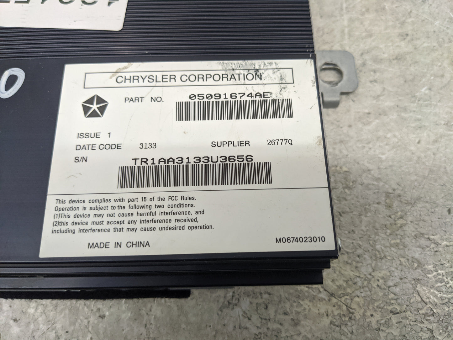 2014 Jeep Cherokee Radio AM FM Cd Player Receiver Replacement P/N:05091674AE Fits OEM Used Auto Parts - Oemusedautoparts1.co