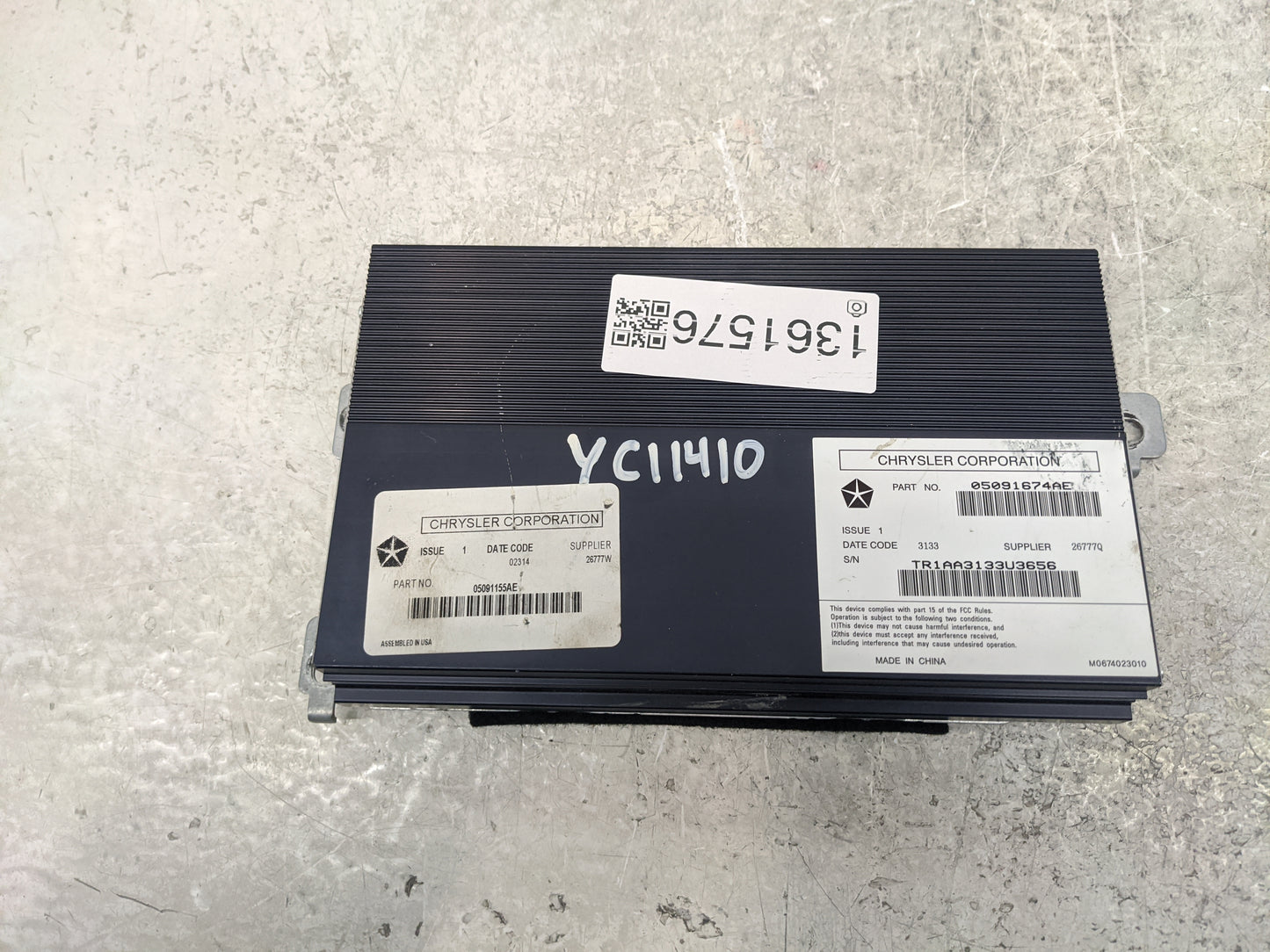 2014 Jeep Cherokee Radio AM FM Cd Player Receiver Replacement P/N:05091674AE Fits OEM Used Auto Parts - Oemusedautoparts1.co