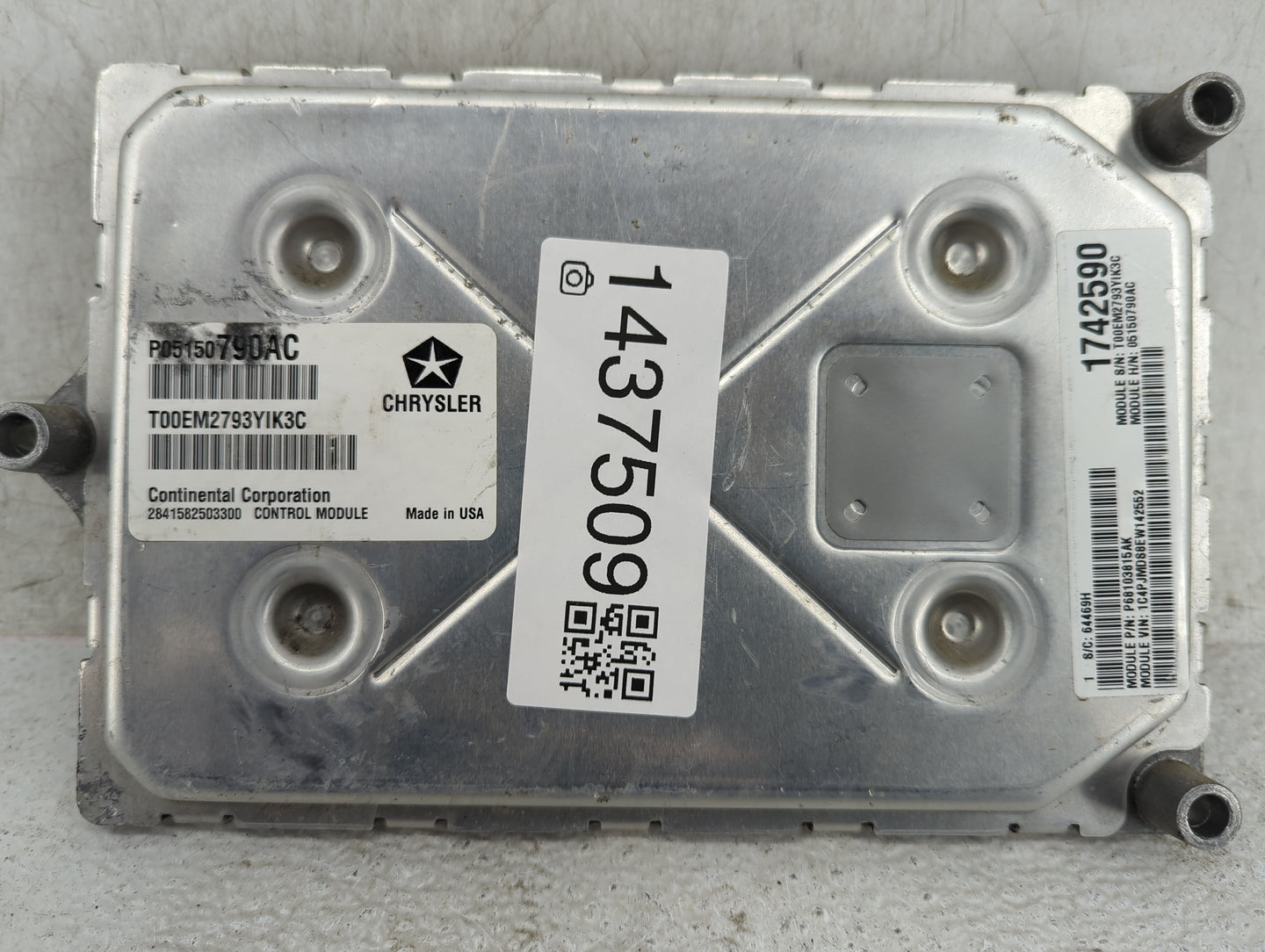 2014 Jeep Cherokee PCM Engine Control Computer ECU ECM PCU OEM P/N:P05150790AC P68103815AK, 05150790AC, 68103815AK Fits OEM 