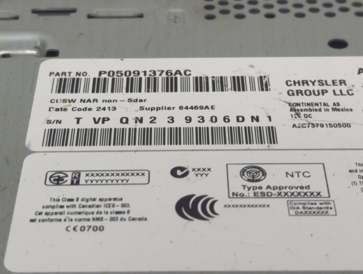 2014 Jeep Cherokee Information Display Screen 1447886 - Oemusedautoparts1.com
