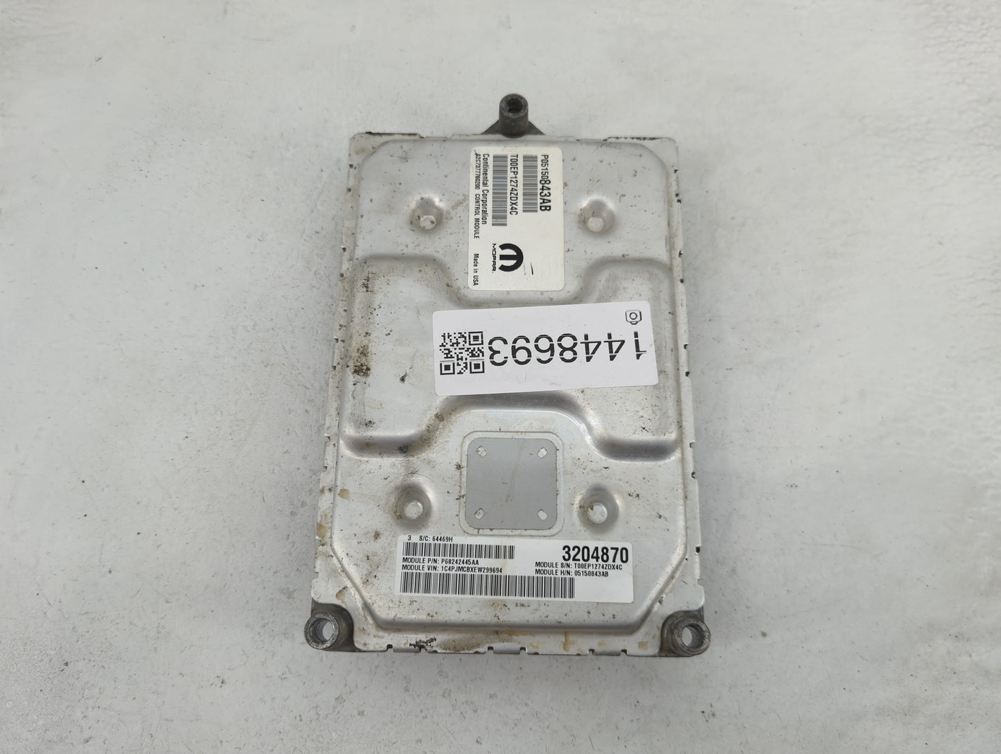 2014 Jeep Cherokee PCM Engine Control Computer ECU ECM PCU OEM P/N:P05150843AB T00EP1274ZDX4C, P68242445AA, 05150843AB Fits 