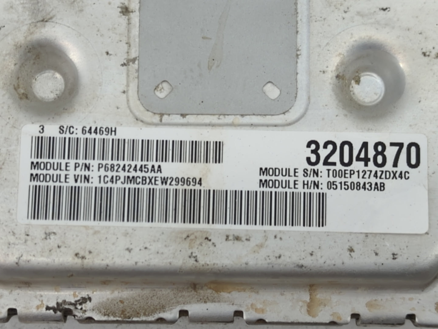 2014 Jeep Cherokee PCM Engine Control Computer ECU ECM PCU OEM P/N:P05150843AB T00EP1274ZDX4C, P68242445AA, 05150843AB Fits 