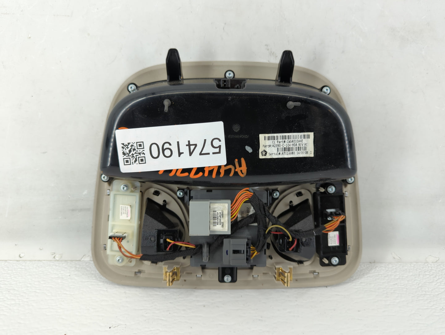 2014 Jeep Cherokee Overhead Roof Console - Oemusedautoparts1.com
