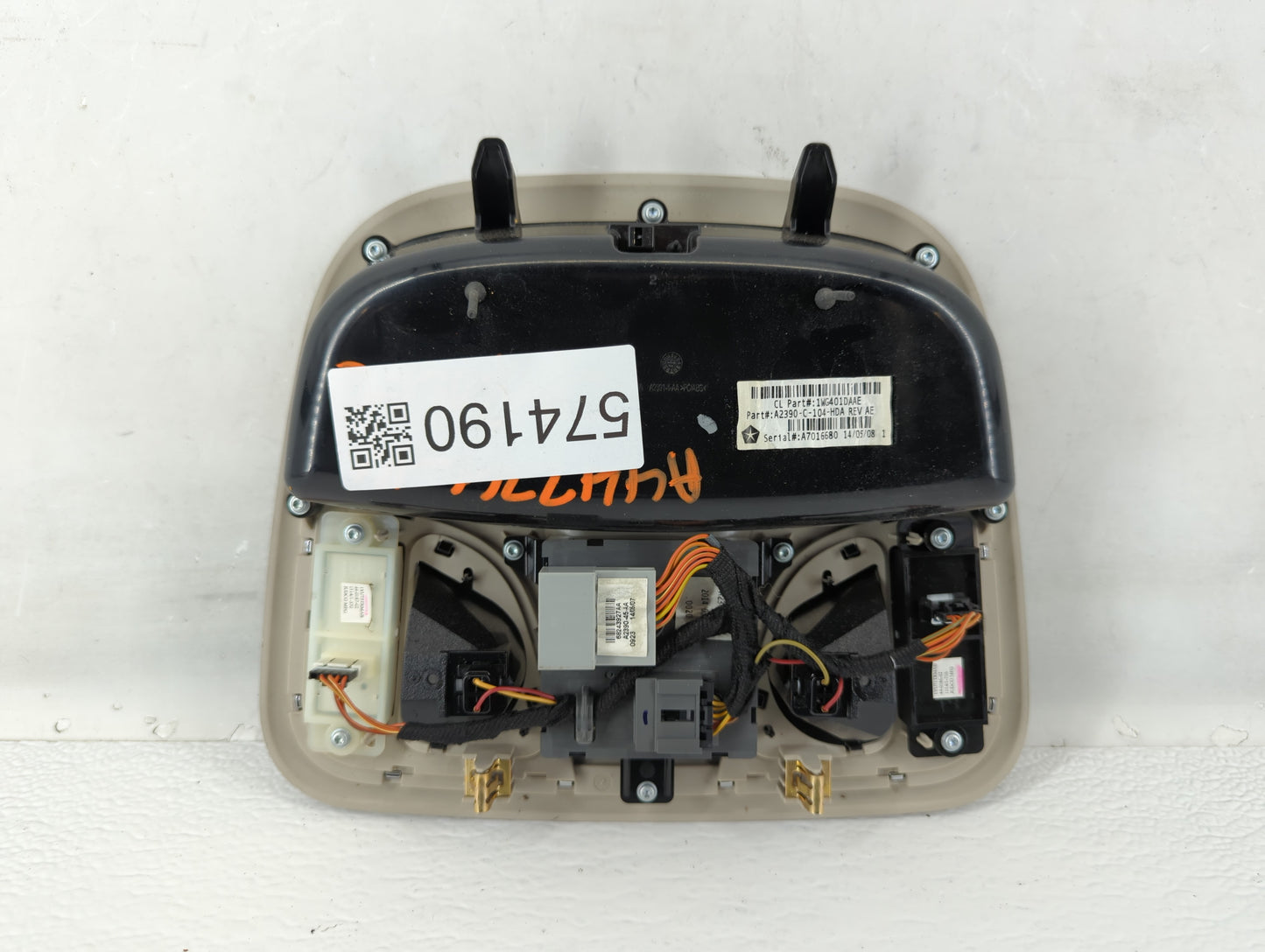 2014 Jeep Cherokee Overhead Roof Console - Oemusedautoparts1.com