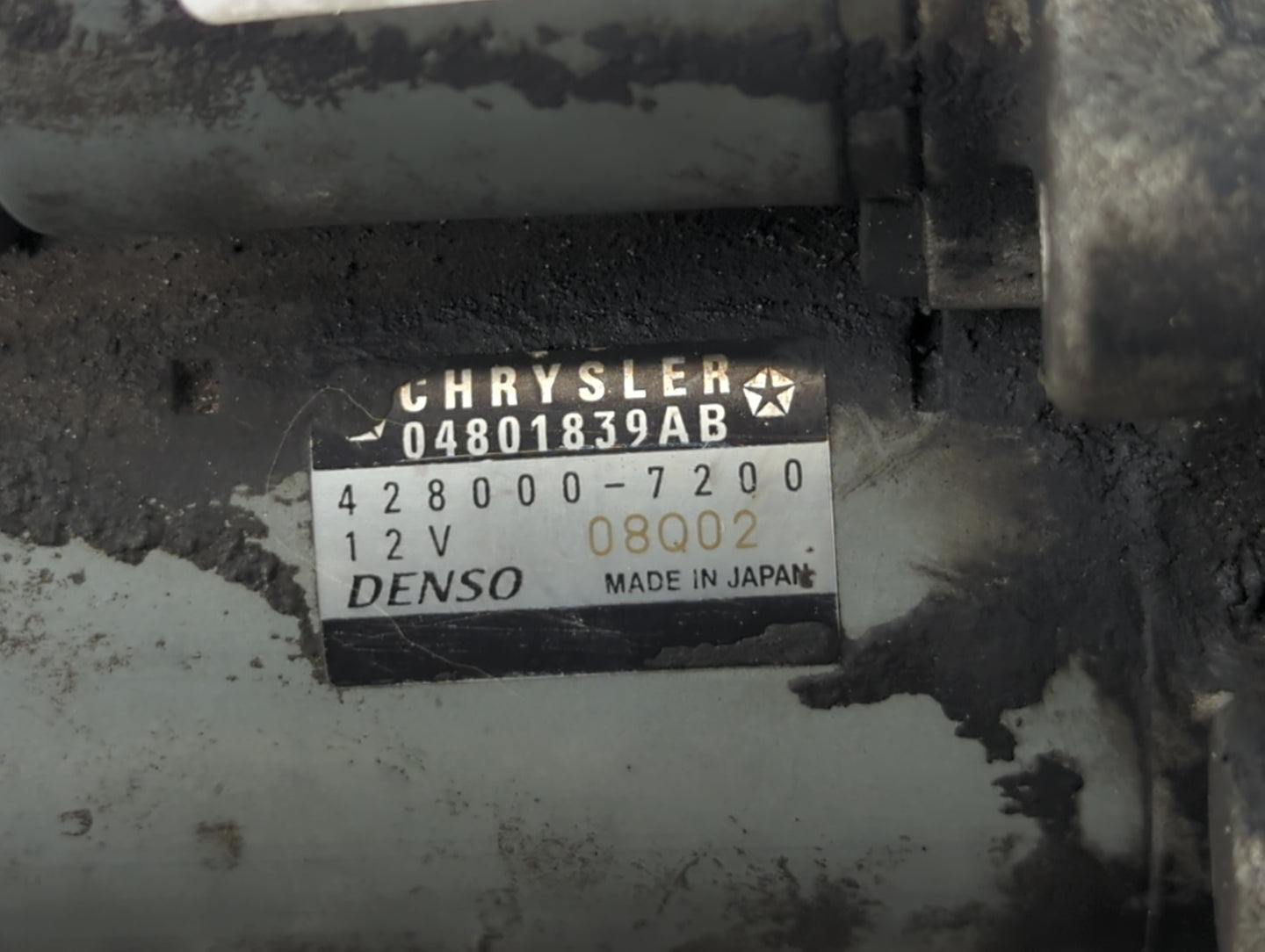 2014 Jeep Cherokee Car Starter Motor Solenoid OEM P/N:04801839AB 428000-7200 Fits OEM Used Auto Parts - Oemusedautoparts1.co