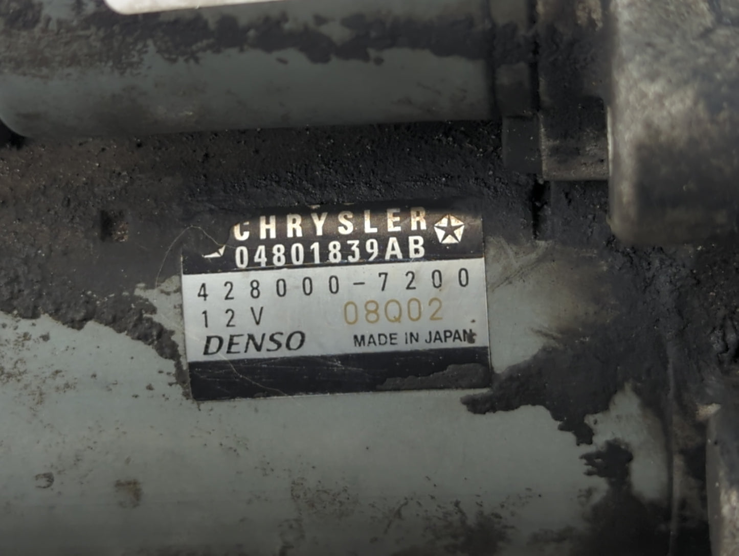 2014 Jeep Cherokee Car Starter Motor Solenoid OEM P/N:04801839AB 428000-7200 Fits OEM Used Auto Parts - Oemusedautoparts1.co