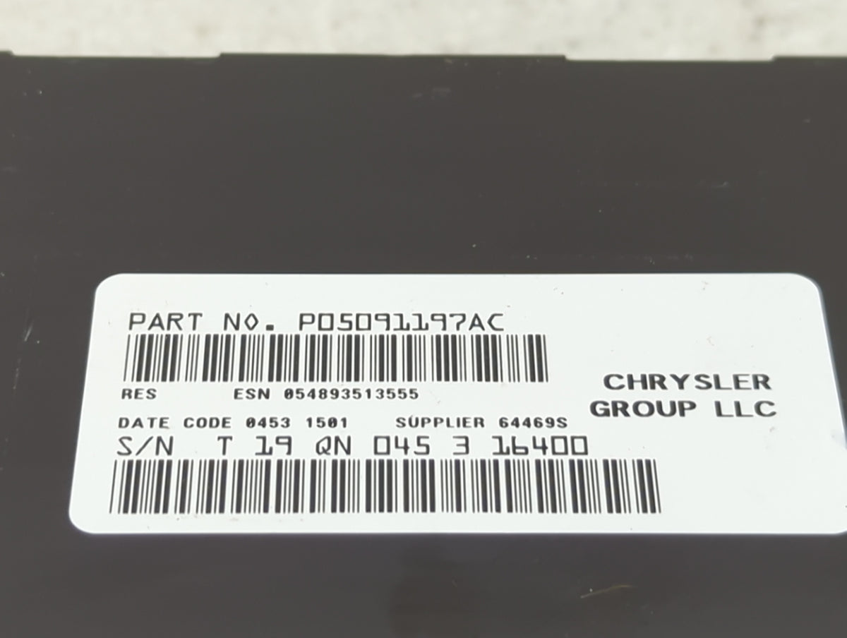 2014 Jeep Compass Radio AM FM Cd Player Receiver Replacement P/N:P05091197AC Fits Fits 2013 2015 2016 2017 OEM Used Auto Par