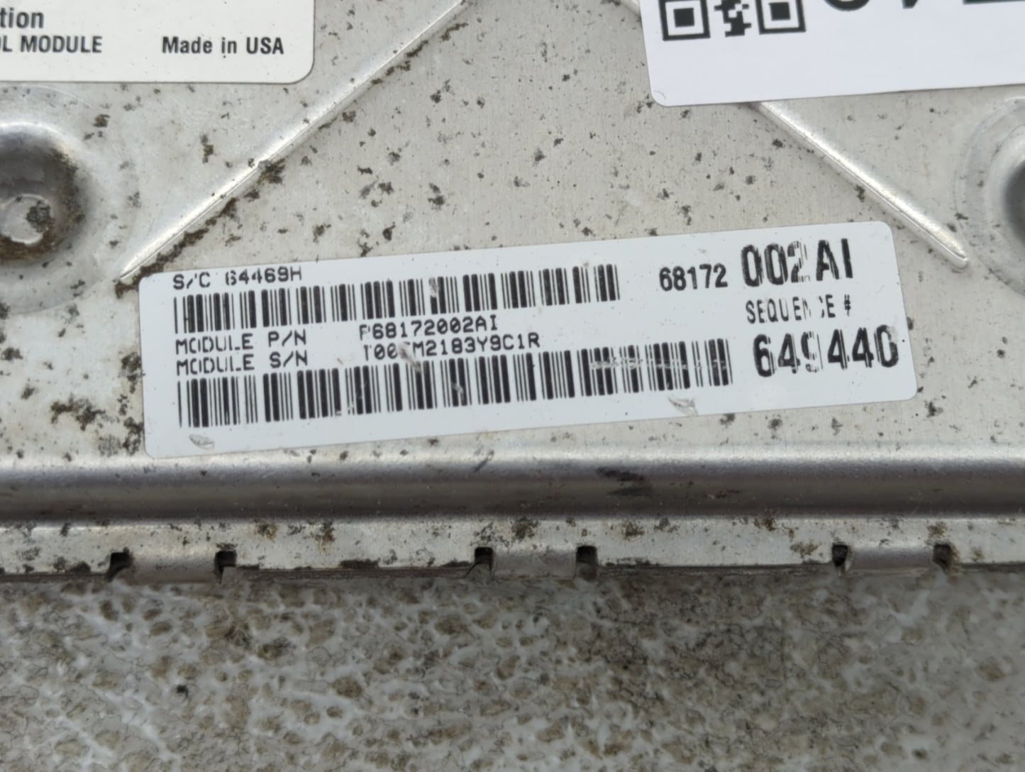 2014 Jeep Grand Cherokee PCM Engine Control Computer ECU ECM PCU OEM P/N:P68172002AI P05150790AC Fits OEM Used Auto Parts - 