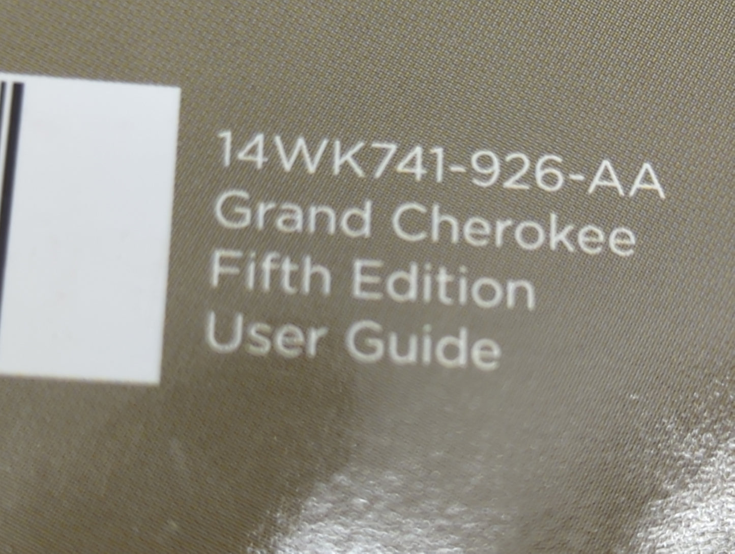 2014 Jeep Grand Cherokee Owners Manual Book Guide P/N:14WK741-926-AA OEM Used Auto Parts - Oemusedautoparts1.com