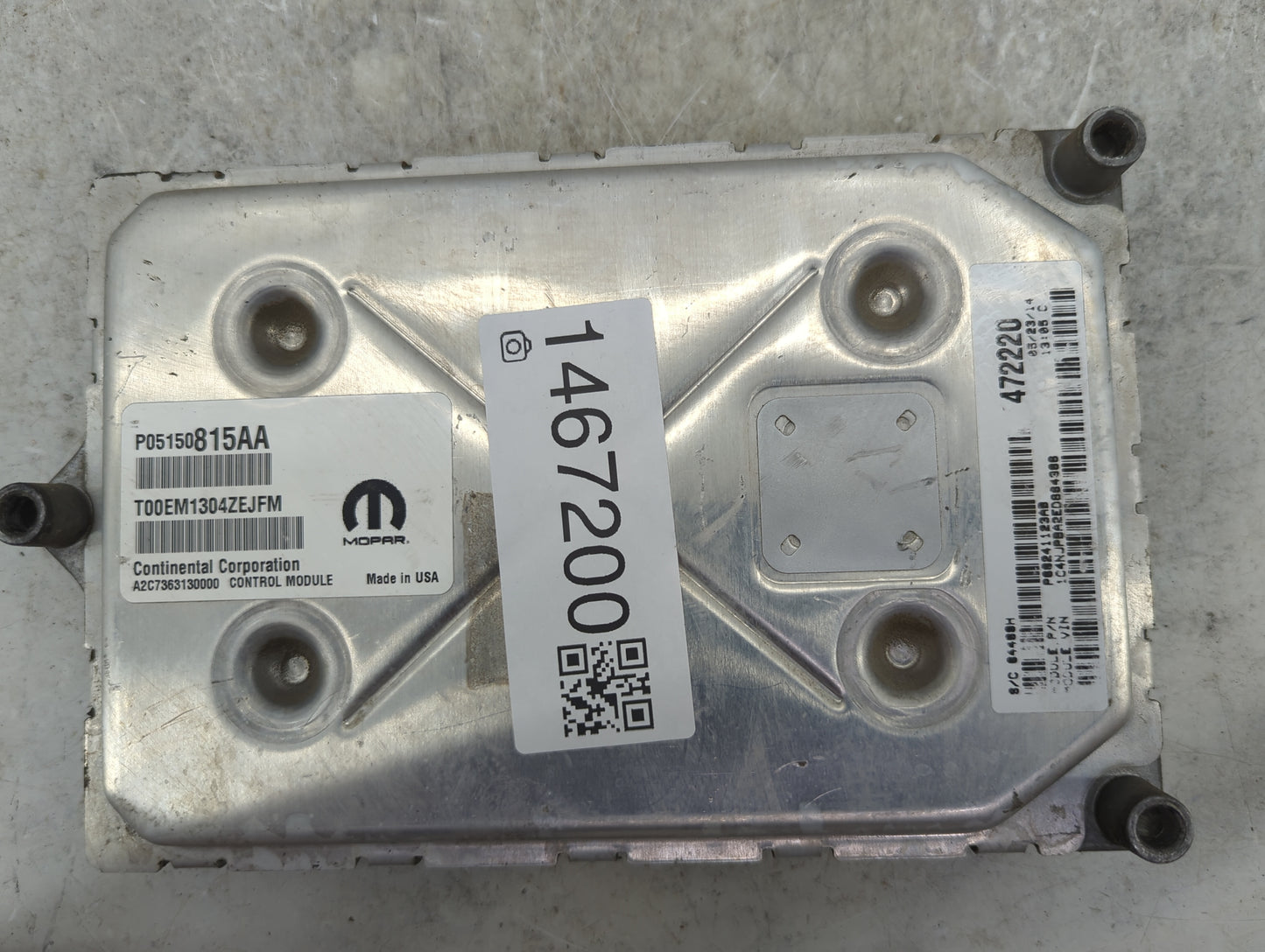 2013-2017 Jeep Patriot PCM Engine Control Computer ECU ECM PCU OEM P/N:P05150815AA T00EM1304ZEJFM Fits OEM Used Auto Parts -