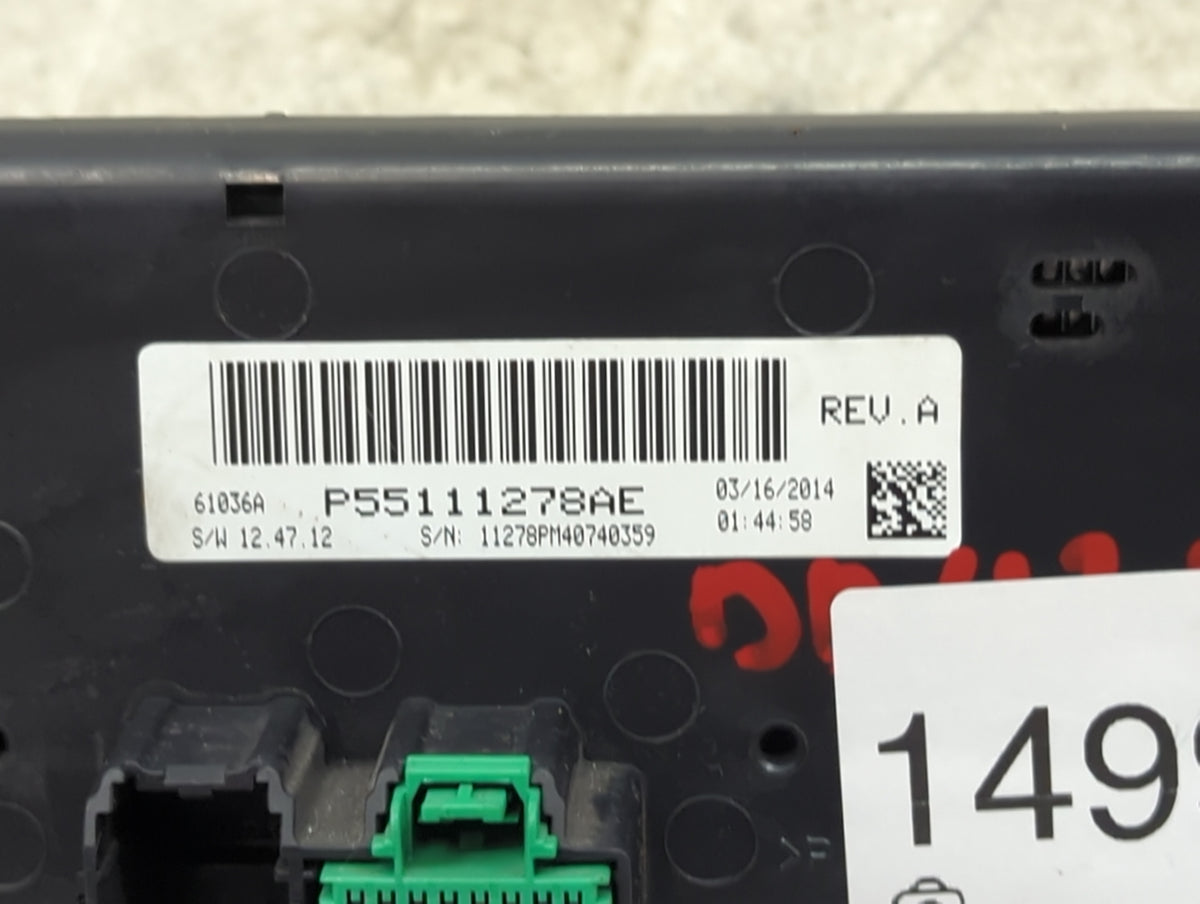 2011-2017 Jeep Patriot Climate Control Module Temperature AC/Heater Replacement P/N:P55111278AE Fits OEM Used Auto Parts - O