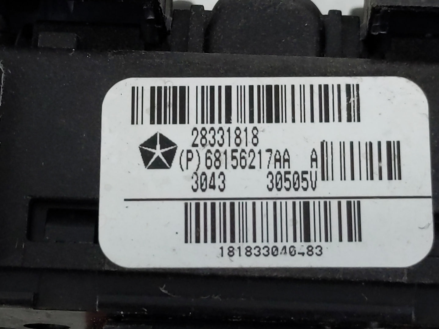 2011-2018 Jeep Wrangler Master Power Window Switch Replacement Driver Side Left P/N:P68156217AA Fits OEM Used Auto Parts - O