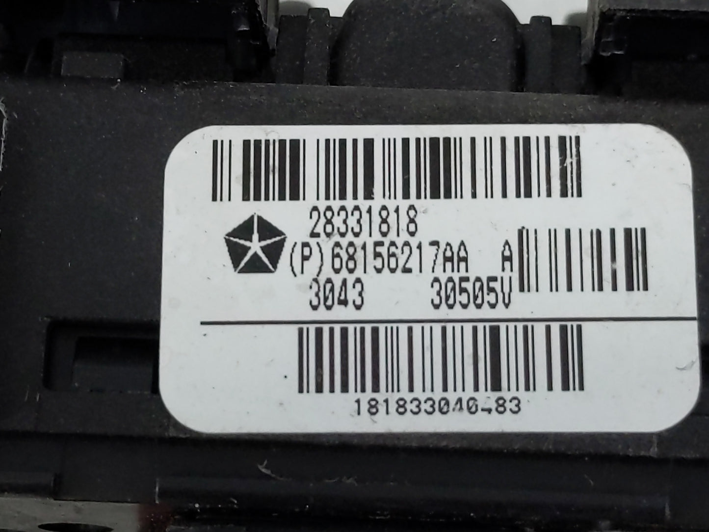 2011-2018 Jeep Wrangler Master Power Window Switch Replacement Driver Side Left P/N:P68156217AA Fits OEM Used Auto Parts - O