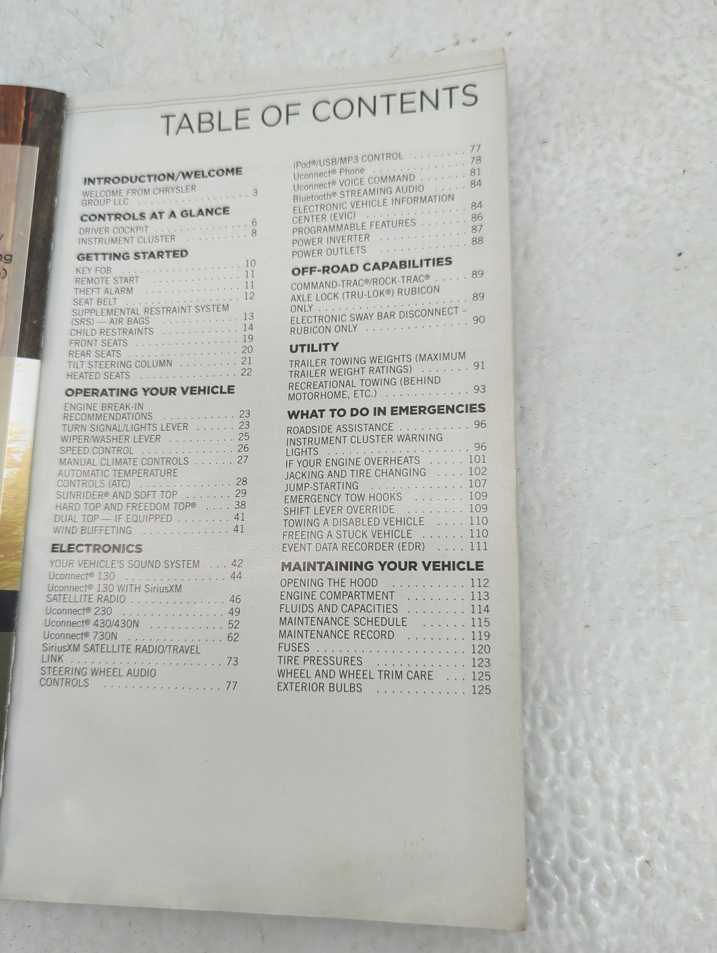 2014 Jeep Wrangler Owners Manual Book Guide OEM Used Auto Parts - Oemusedautoparts1.com