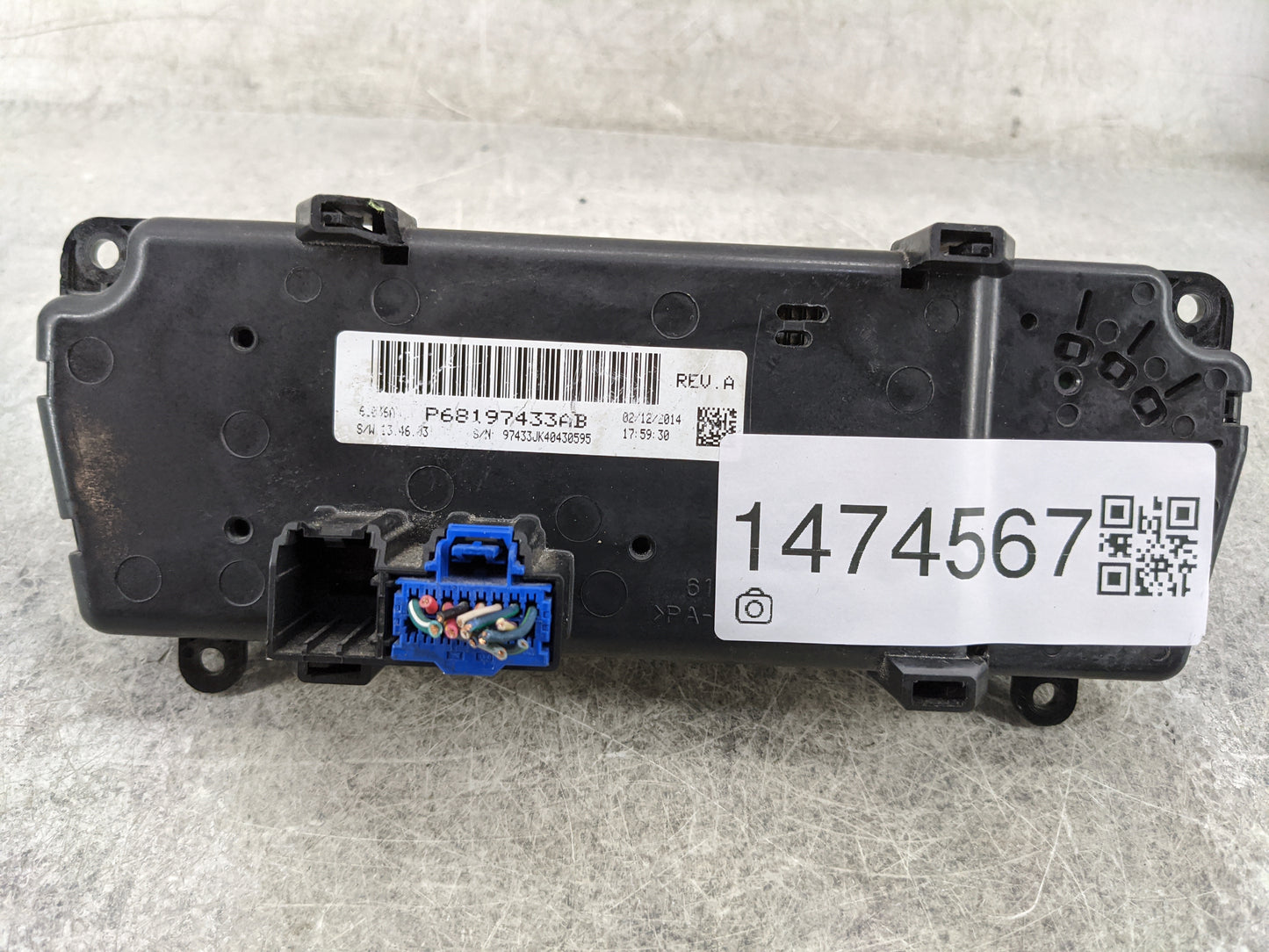2014-2018 Jeep Wrangler Climate Control Module Temperature AC/Heater Replacement P/N:P68197433AB Fits OEM Used Auto Parts - 