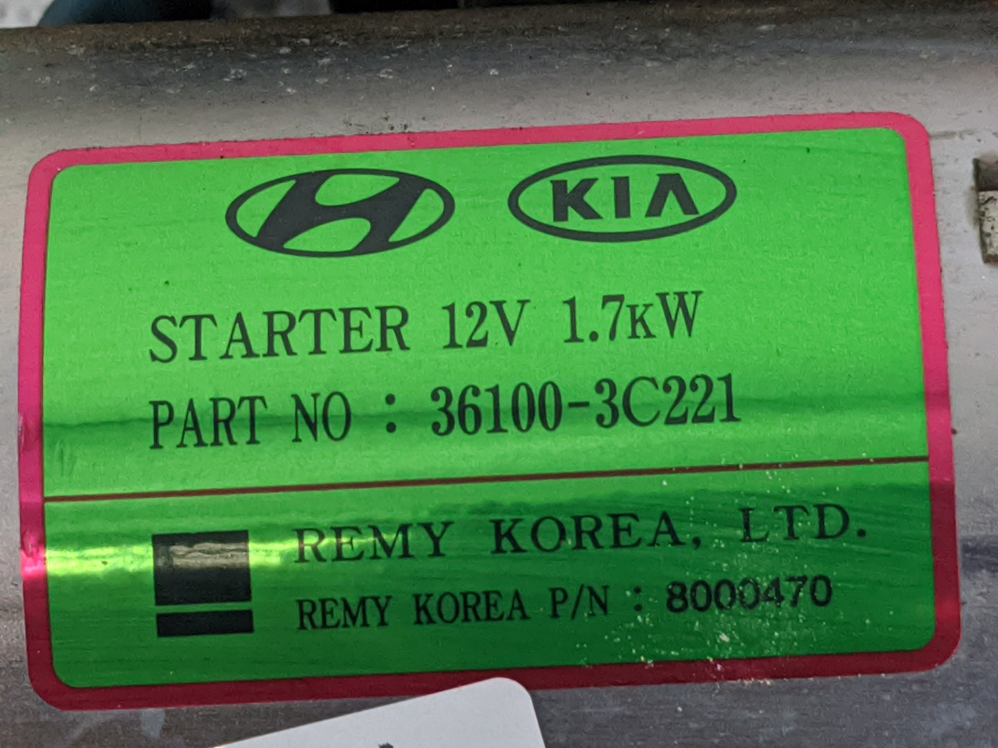 2014-2015 Kia Cadenza Car Starter Motor Solenoid OEM P/N:36100-3C221 Fits Fits 2012 2013 2014 2015 2016 OEM Used Auto Parts 