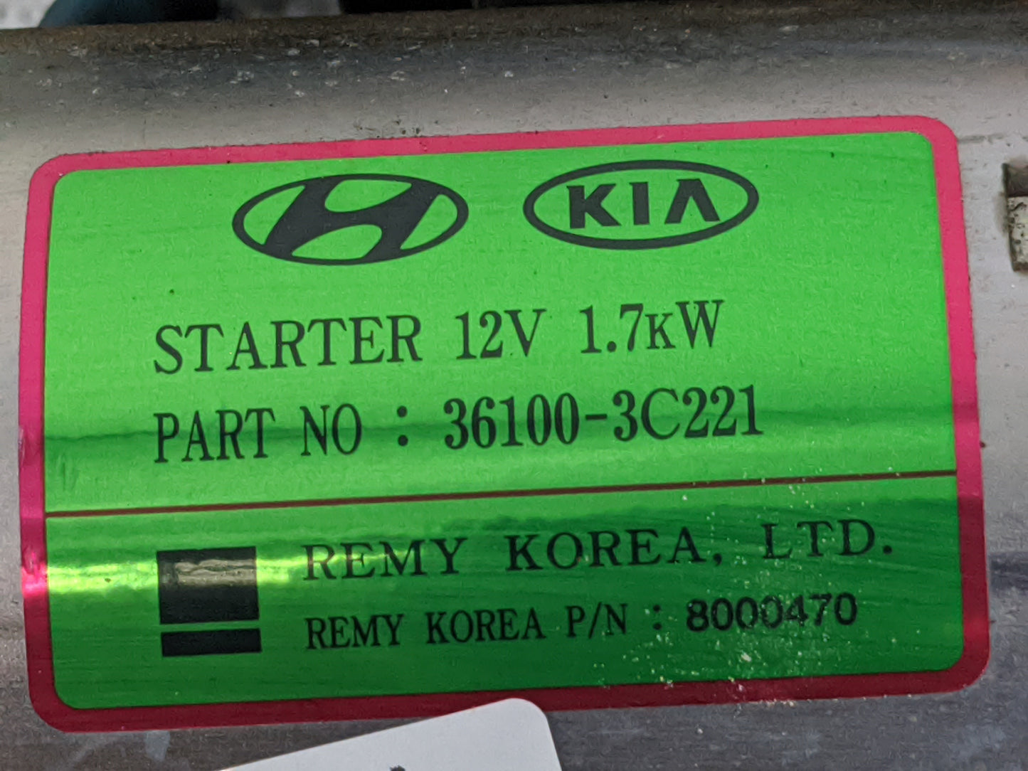 2014-2015 Kia Cadenza Car Starter Motor Solenoid OEM P/N:36100-3C221 Fits Fits 2012 2013 2014 2015 2016 OEM Used Auto Parts 