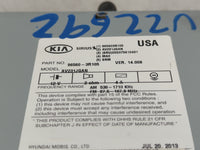 2014-2015 Kia Cadenza Radio AM FM Cd Player Receiver Replacement P/N:96560-3R105 Fits Fits 2014 2015 OEM Used Auto Parts - O