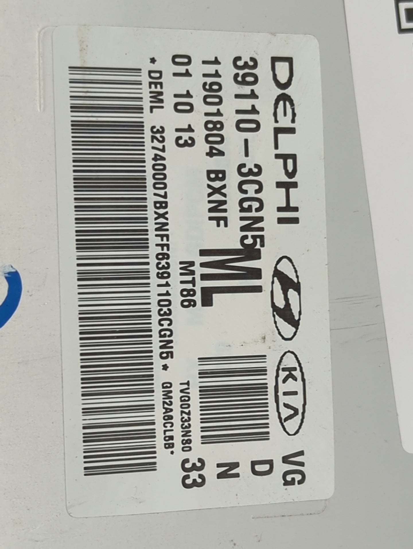 2014-2016 Kia Cadenza PCM Engine Control Computer ECU ECM PCU OEM P/N:39110-3CGN5 11901804, 28116222 Fits Fits 2014 2015 201