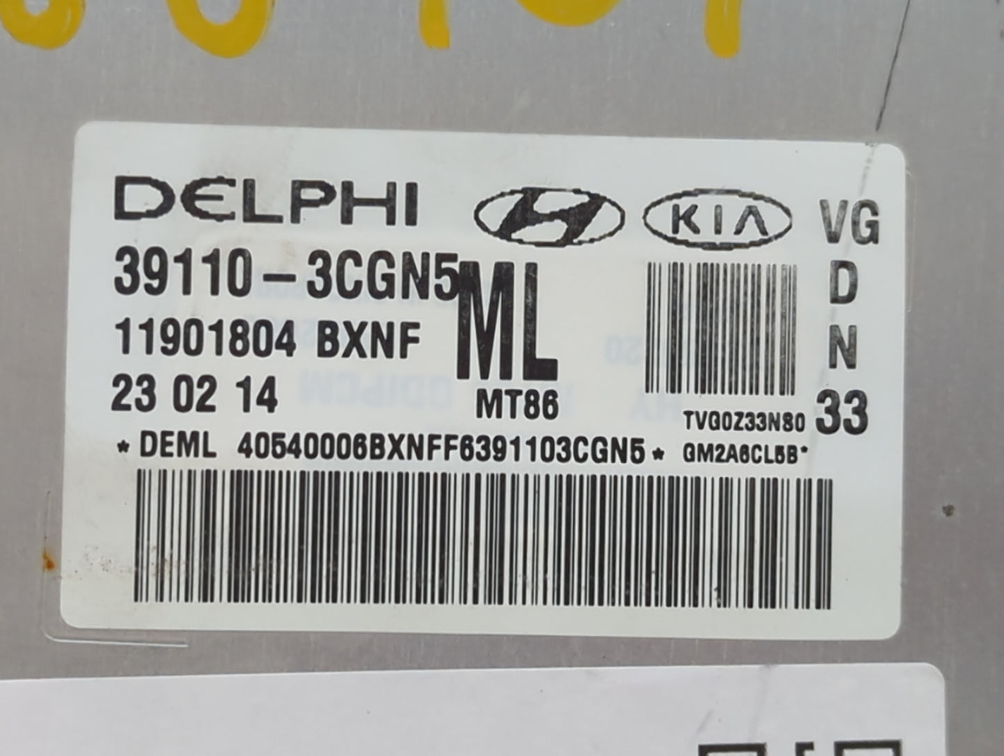 2014-2016 Kia Cadenza PCM Engine Control Computer ECU ECM PCU OEM P/N:39110-3CGN5 39110-3CGN9 Fits Fits 2014 2015 2016 OEM U