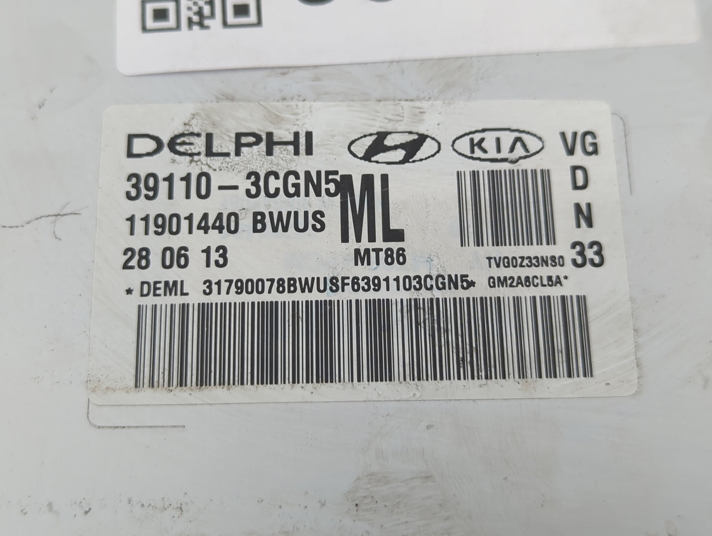 2014-2016 Kia Cadenza PCM Engine Control Computer ECU ECM PCU OEM P/N:39110-3CGN5 39110-3CGN9 Fits Fits 2014 2015 2016 OEM U