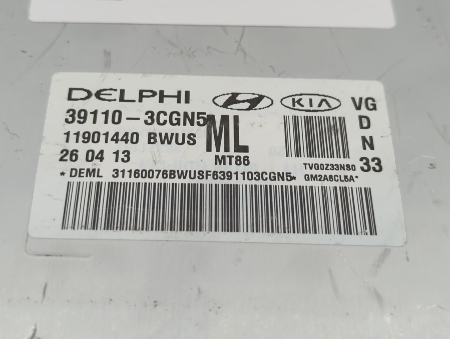 2014-2016 Kia Cadenza PCM Engine Control Computer ECU ECM PCU OEM P/N:39110-3CGN5 39110-3CGN9 Fits Fits 2014 2015 2016 OEM U