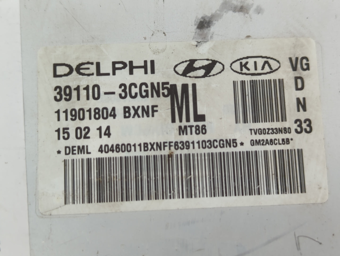 2014-2016 Kia Cadenza PCM Engine Control Computer ECU ECM PCU OEM P/N:39110-3CGN5 39110-3CGN9 Fits Fits 2014 2015 2016 OEM U