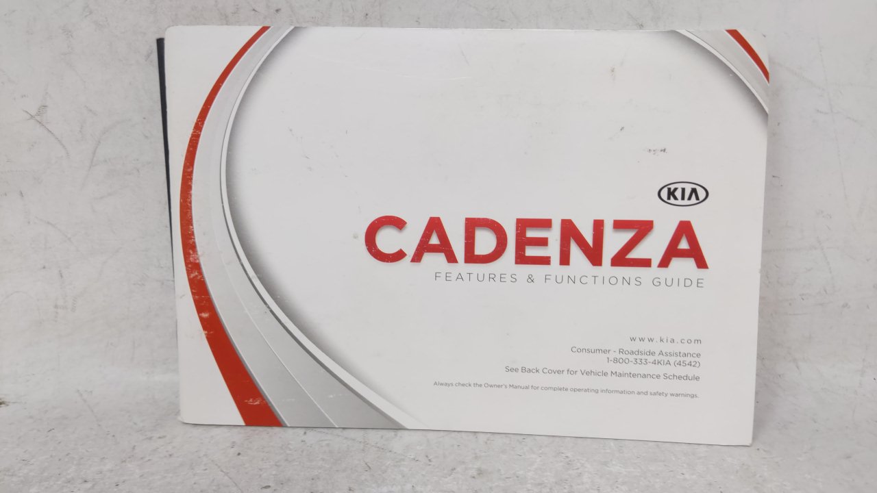 2014 Kia Cadenza Owners Manual Book Guide OEM Used Auto Parts - Oemusedautoparts1.com