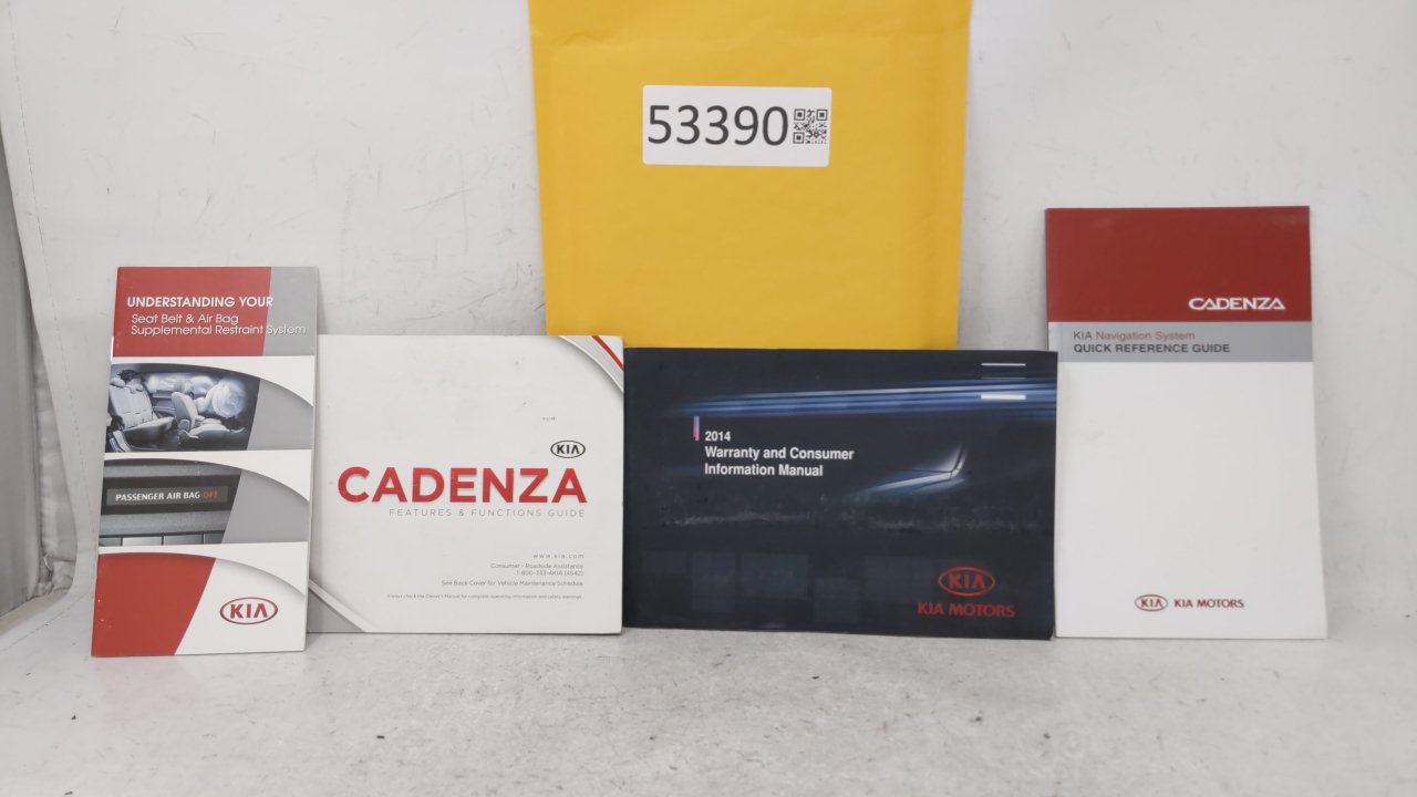 2014 Kia Cadenza Owners Manual Book Guide OEM Used Auto Parts - Oemusedautoparts1.com