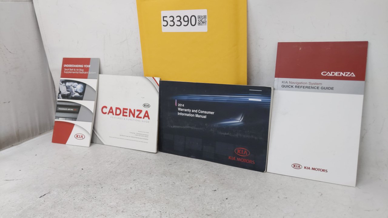 2014 Kia Cadenza Owners Manual Book Guide OEM Used Auto Parts - Oemusedautoparts1.com