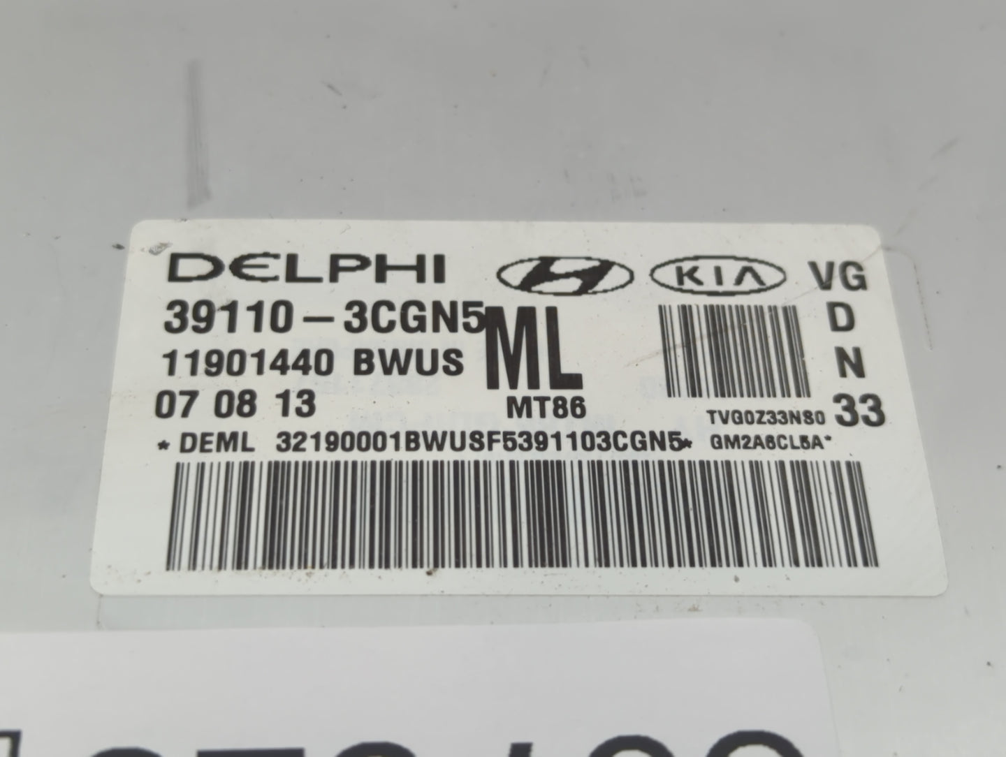 2014-2016 Kia Cadenza PCM Engine Control Computer ECU ECM PCU OEM P/N:39110-3CGN5 39110-3CGN9 Fits Fits 2014 2015 2016 OEM U
