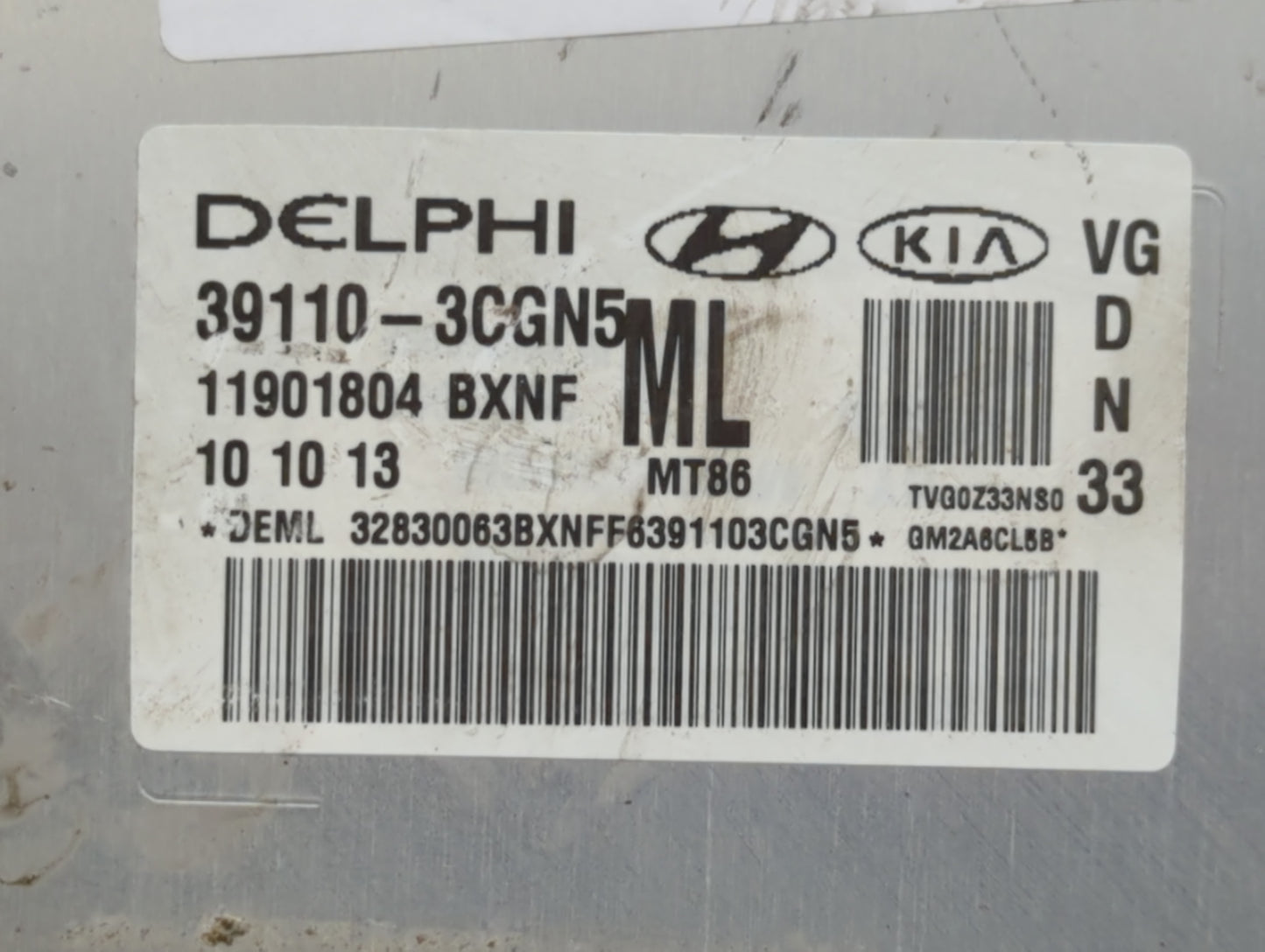 2014-2016 Kia Cadenza PCM Engine Control Computer ECU ECM PCU OEM P/N:39110-3CGN5 Fits Fits 2014 2015 2016 OEM Used Auto Par