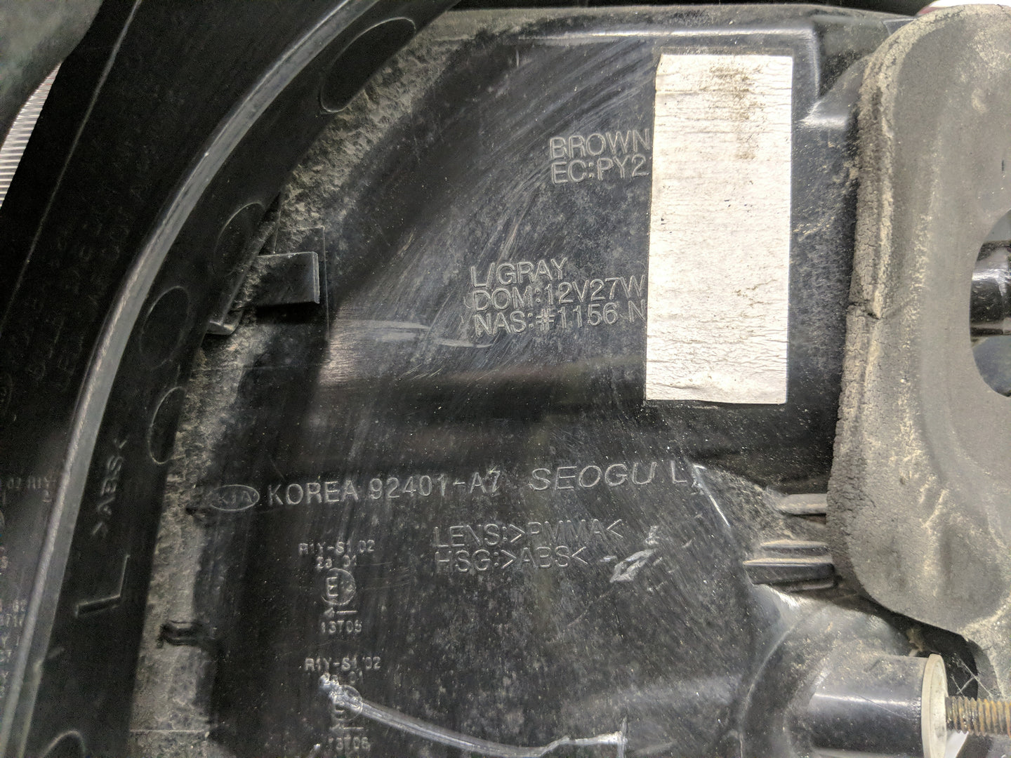 2014-2016 Kia Forte Tail Light Assembly Driver Left OEM Fits Fits 2014 2015 2016 OEM Used Auto Parts - Oemusedautoparts1.com