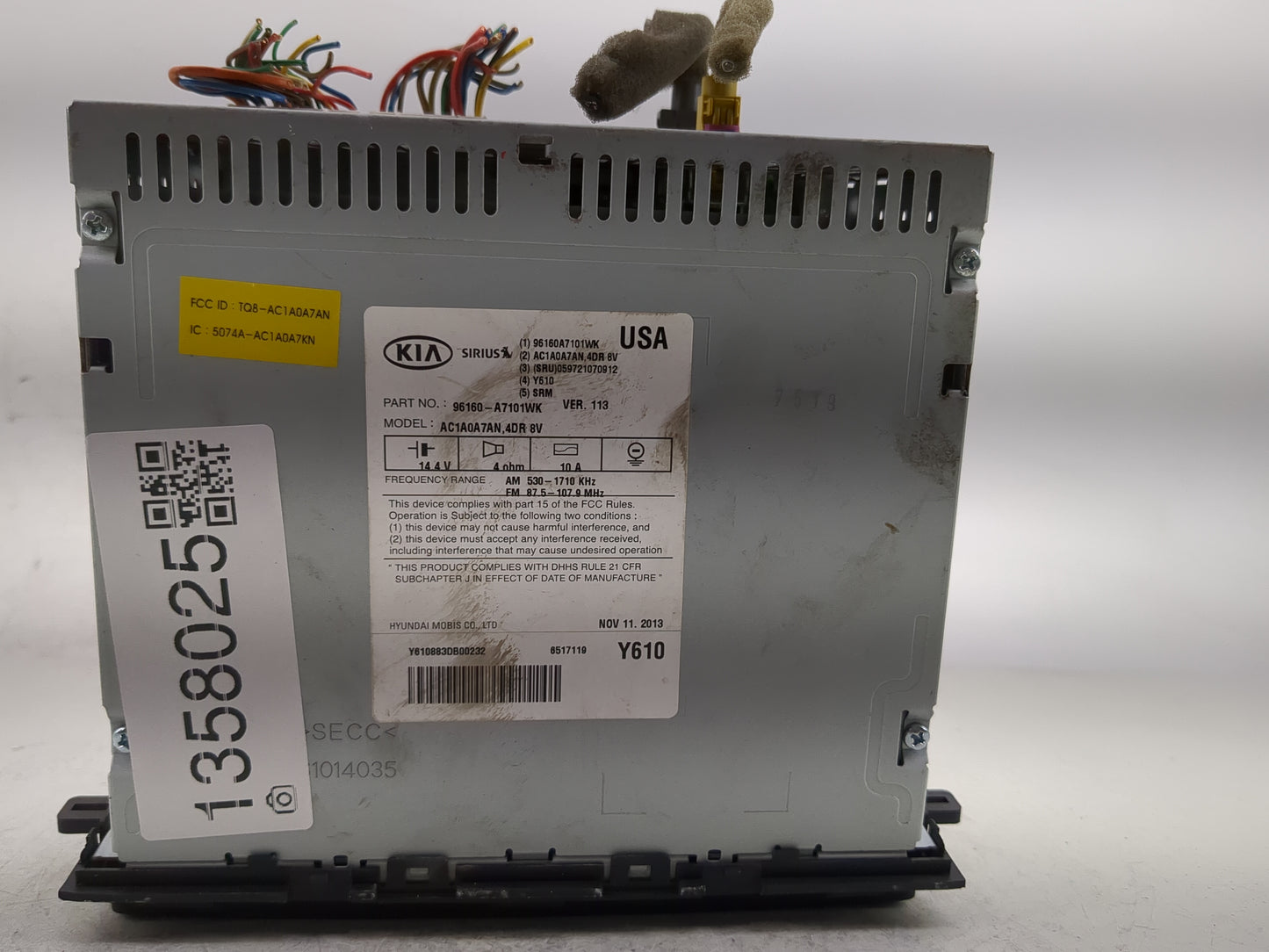 2014-2016 Kia Forte Radio AM FM Cd Player Receiver Replacement P/N:96170-A7101WK Fits Fits 2014 2015 2016 OEM Used Auto Part