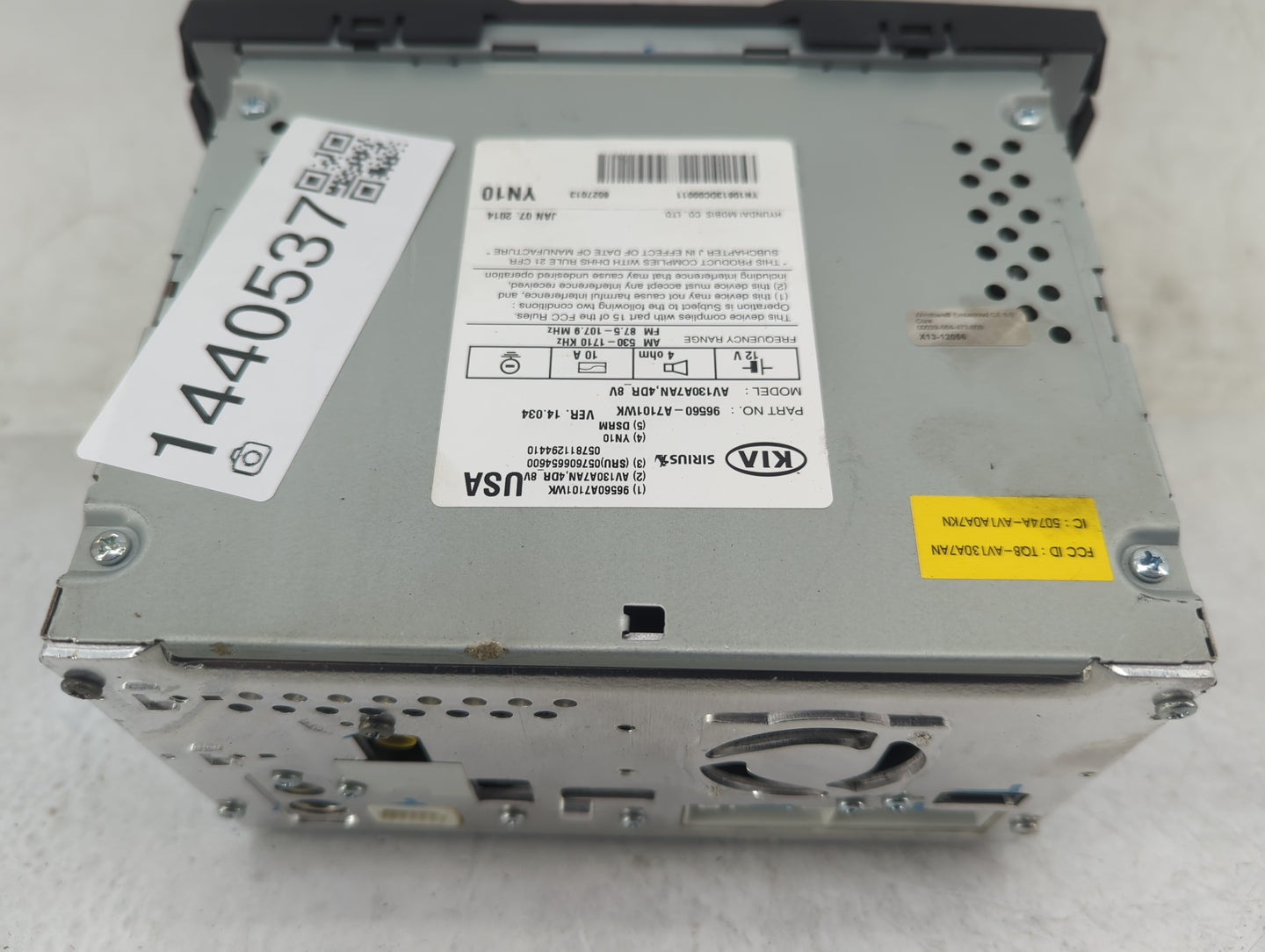 2014-2016 Kia Forte Radio AM FM Cd Player Receiver Replacement P/N:96560-A7101WK Fits Fits 2014 2015 2016 OEM Used Auto Part