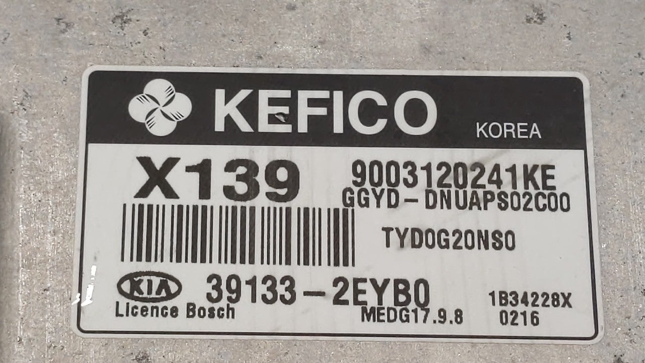 2014 Kia Forte PCM Engine Control Computer ECU ECM PCU OEM P/N:39133-2EYB2 39133-2EYB0 Fits OEM Used Auto Parts - Oemusedaut