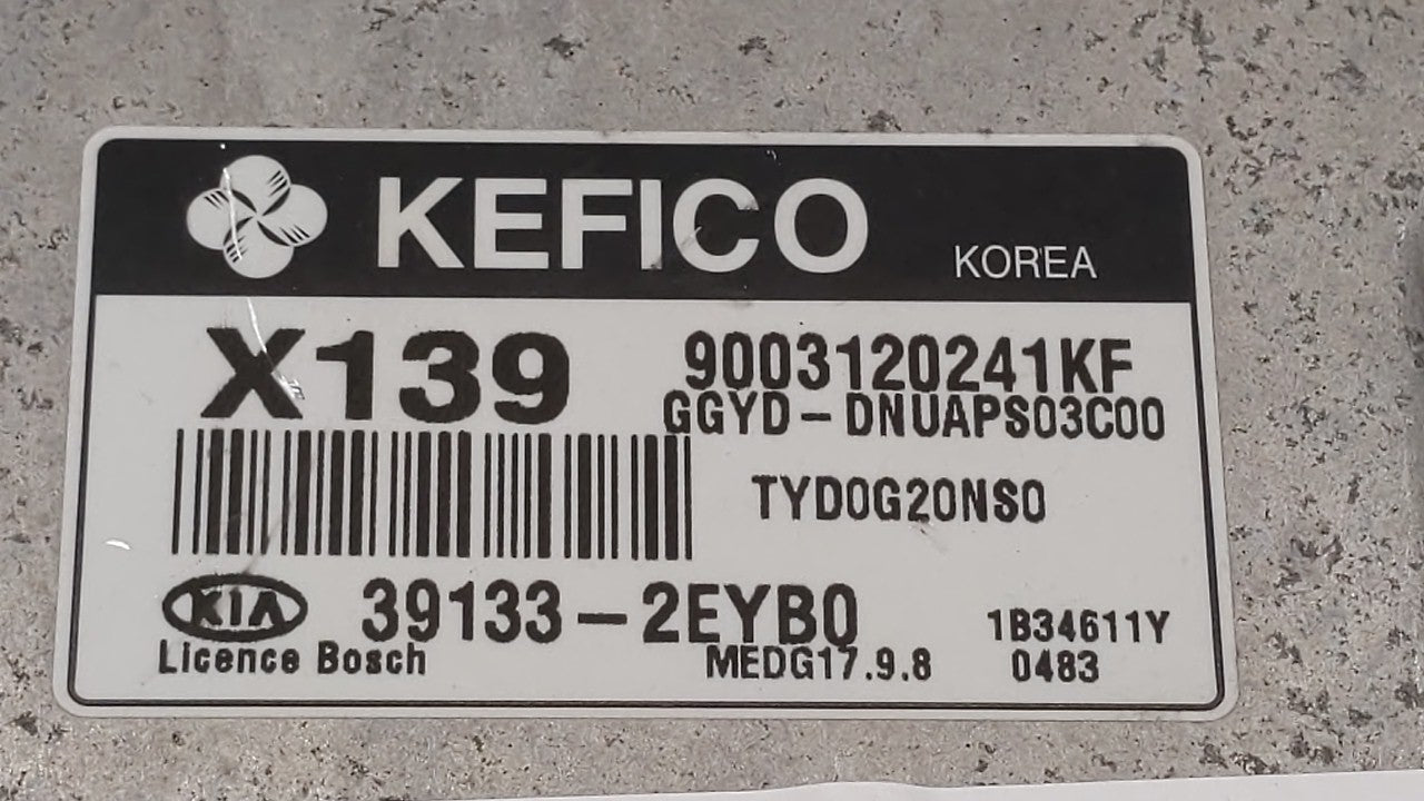 2014 Kia Forte PCM Engine Control Computer ECU ECM PCU OEM P/N:39133-2EYB2 39133-2EYB0 Fits OEM Used Auto Parts - Oemusedaut