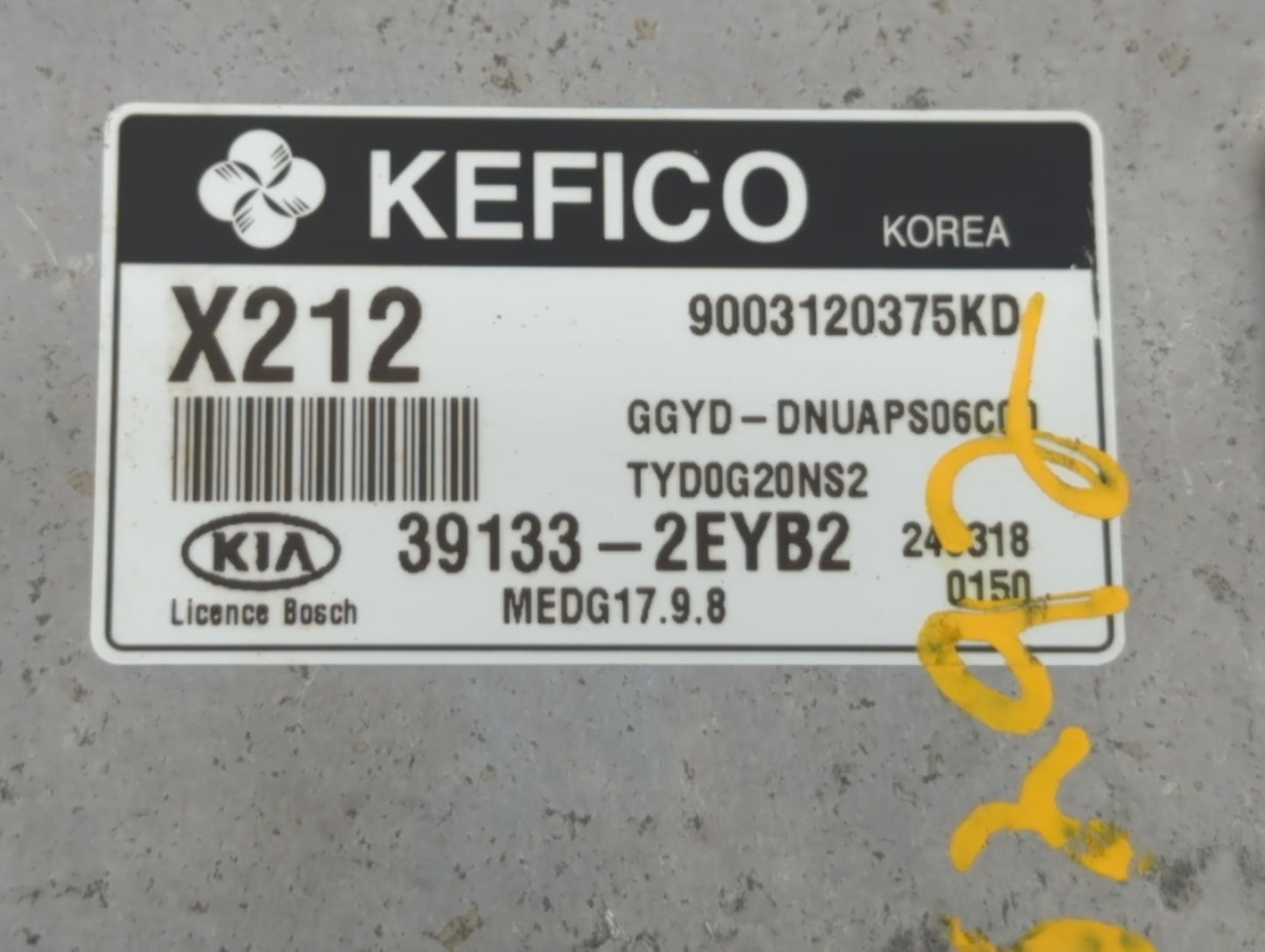 2014 Kia Forte PCM Engine Control Computer ECU ECM PCU OEM P/N:39133-2EYB2 39133-2EYB0 Fits OEM Used Auto Parts - Oemusedaut