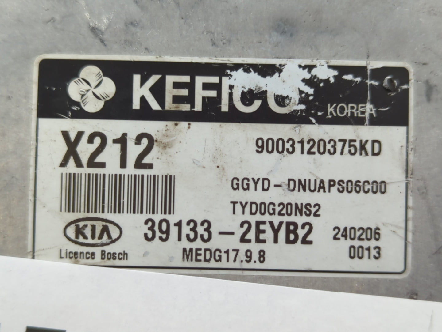 2014 Kia Forte PCM Engine Control Computer ECU ECM PCU OEM P/N:39133-2EYB2 Fits OEM Used Auto Parts - Oemusedautoparts1.com