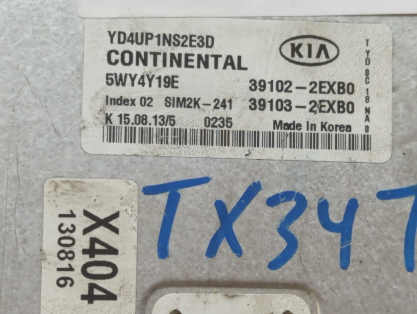 2014 Kia Forte PCM Engine Control Computer ECU ECM PCU OEM P/N:39102-2EXB0 39103-2EXB0 Fits OEM Used Auto Parts - Oemusedaut