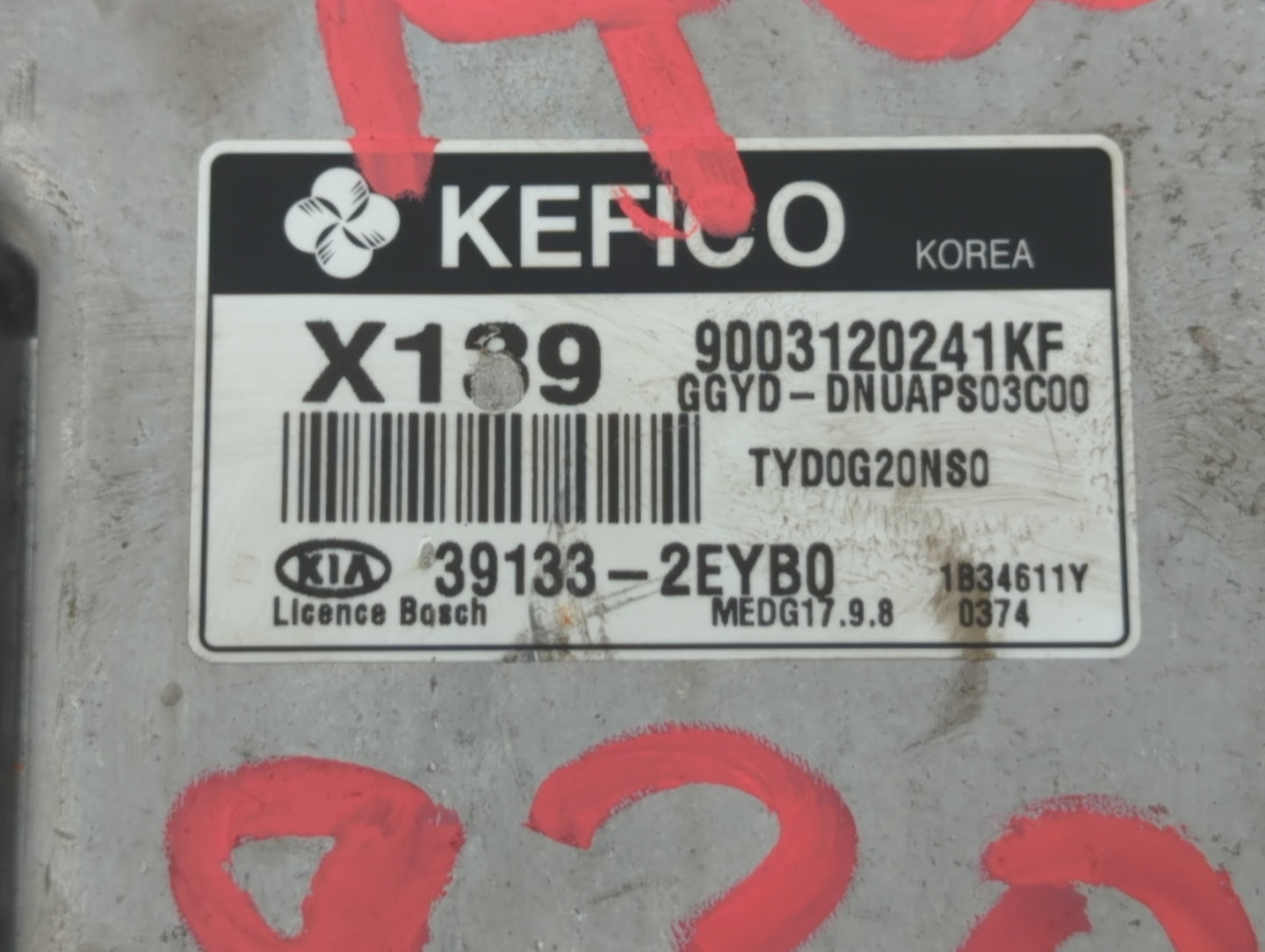 2014 Kia Forte PCM Engine Control Computer ECU ECM PCU OEM P/N:39133-2EYB0 Fits OEM Used Auto Parts - Oemusedautoparts1.com