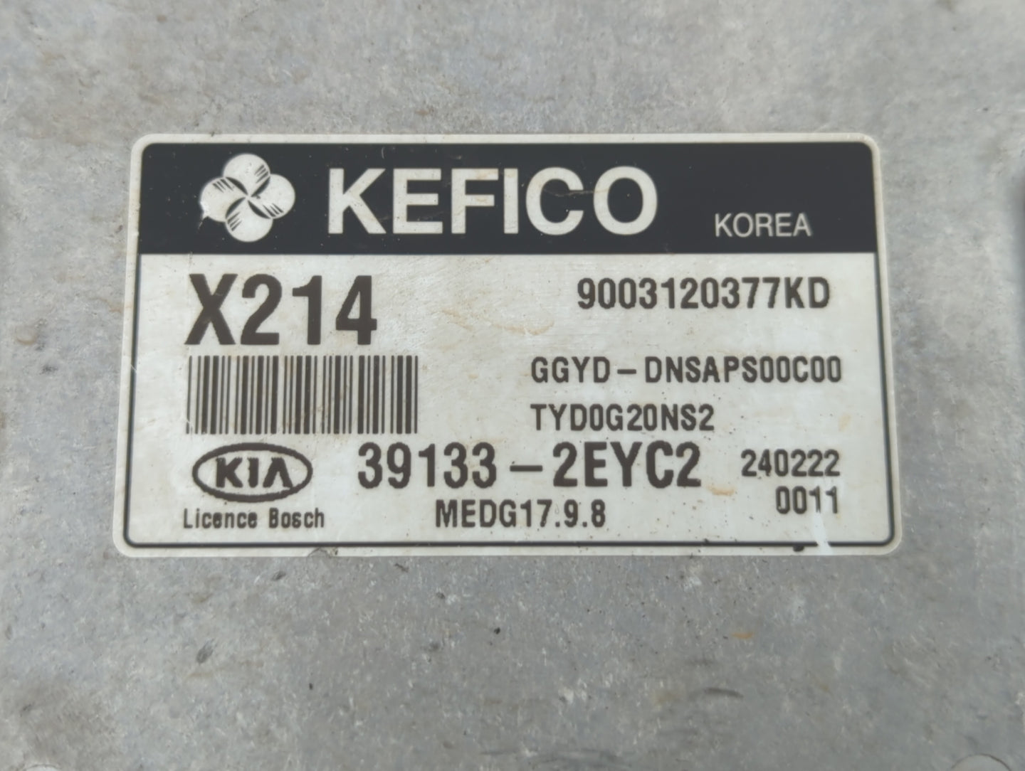 2014 Kia Forte PCM Engine Control Computer ECU ECM PCU OEM P/N:39133-2EYC1 39133-2EYC2 Fits OEM Used Auto Parts - Oemusedaut